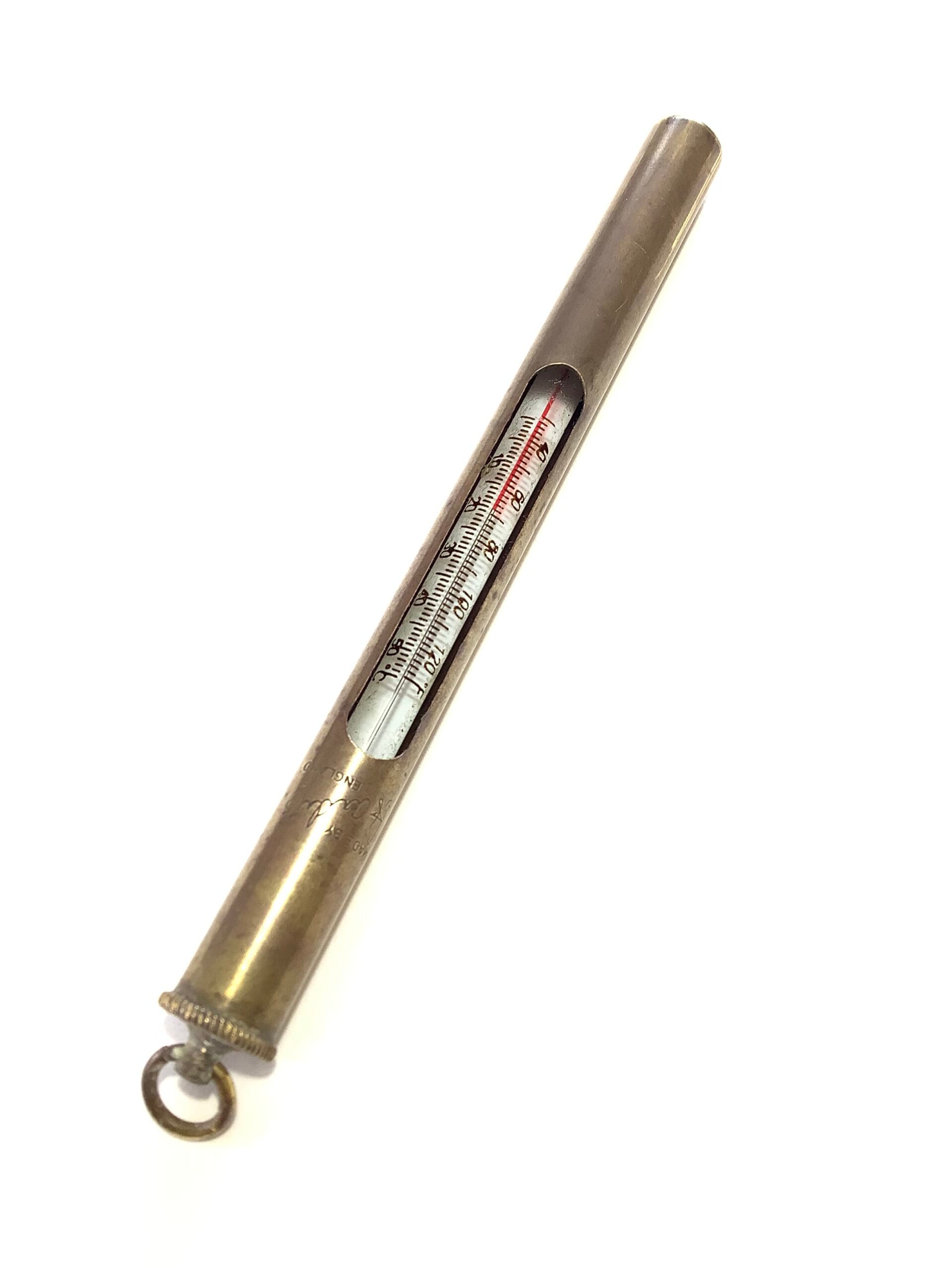 Antique Hardy Bros Brass Thermometer