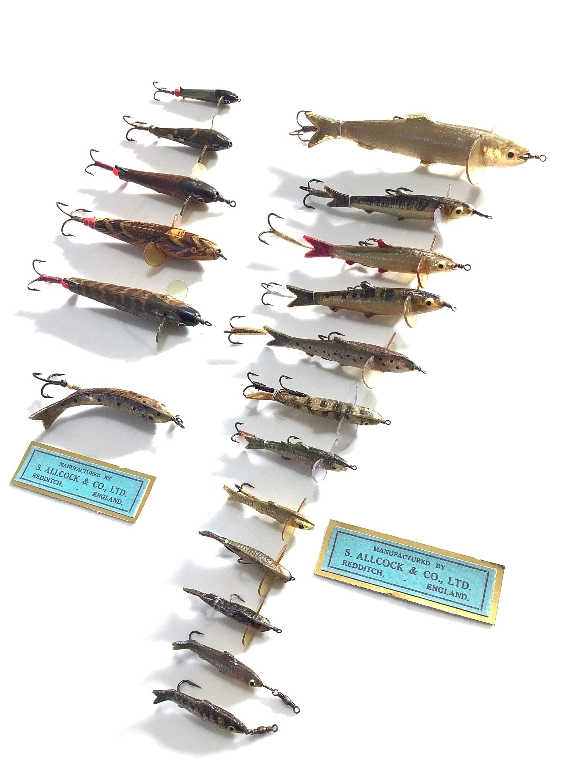 Vintage/Antique collection of Allcock Co Lure Baits, unused set circa 1909