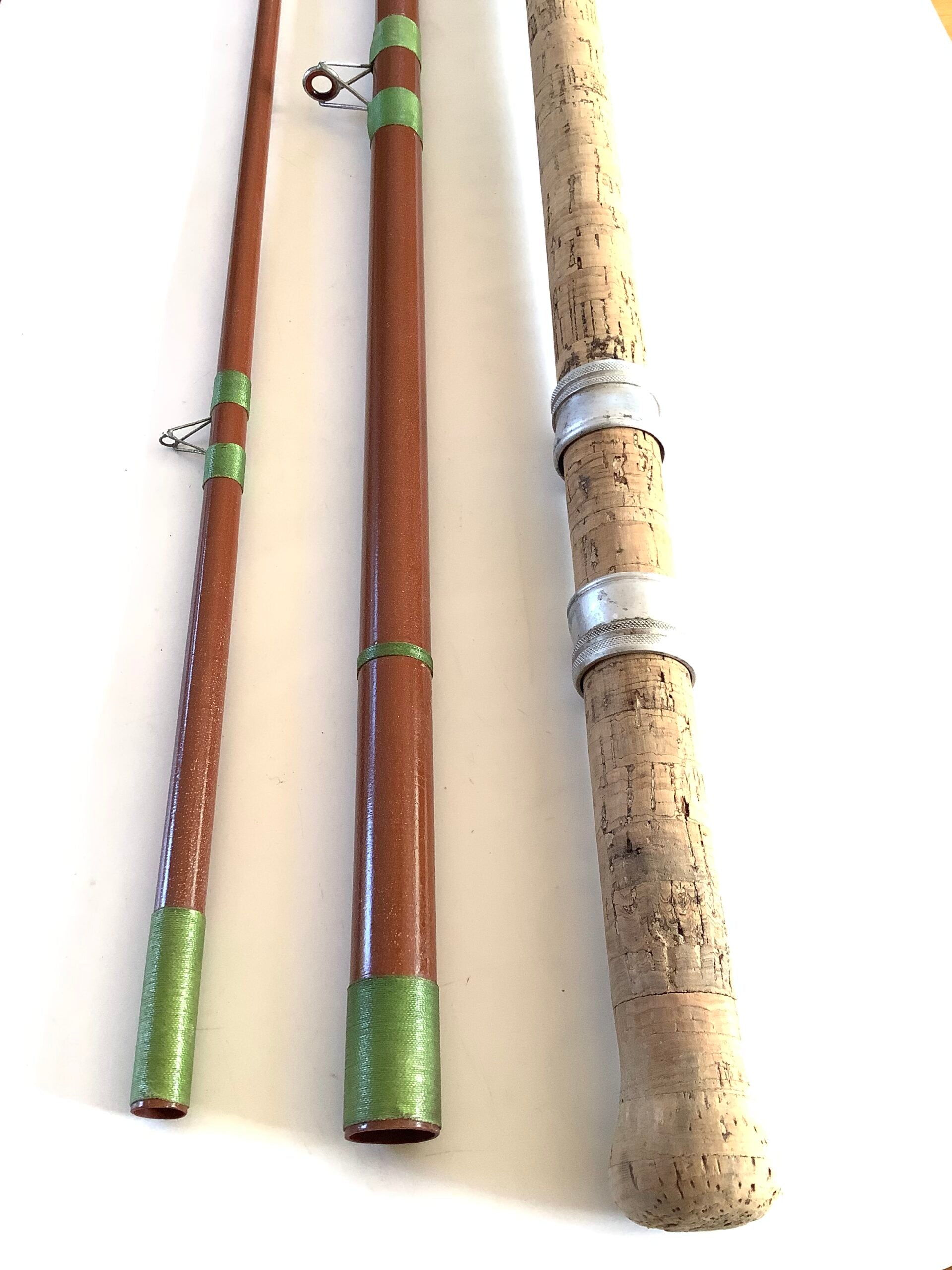 Vintage Hollow Glass Fibre Float Rod with detachable Cork Handle