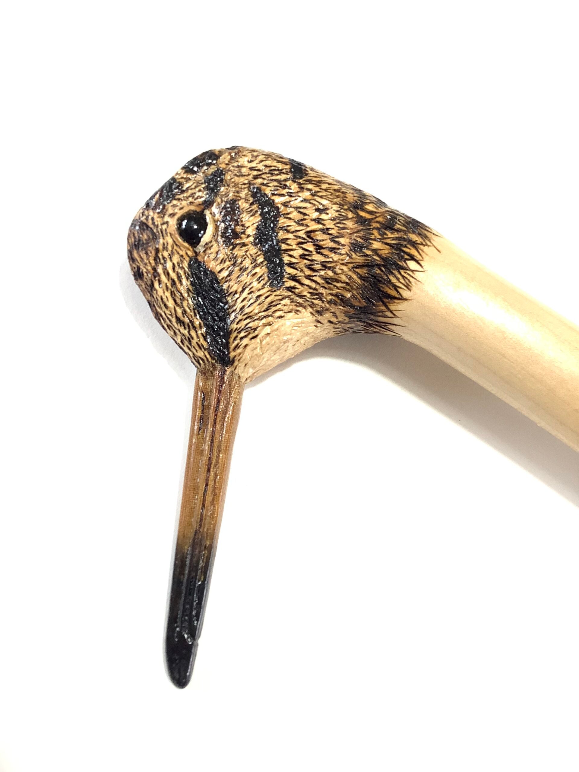 Ian Taylor Hand Crafted Carved WOODCOCK Walking Stick