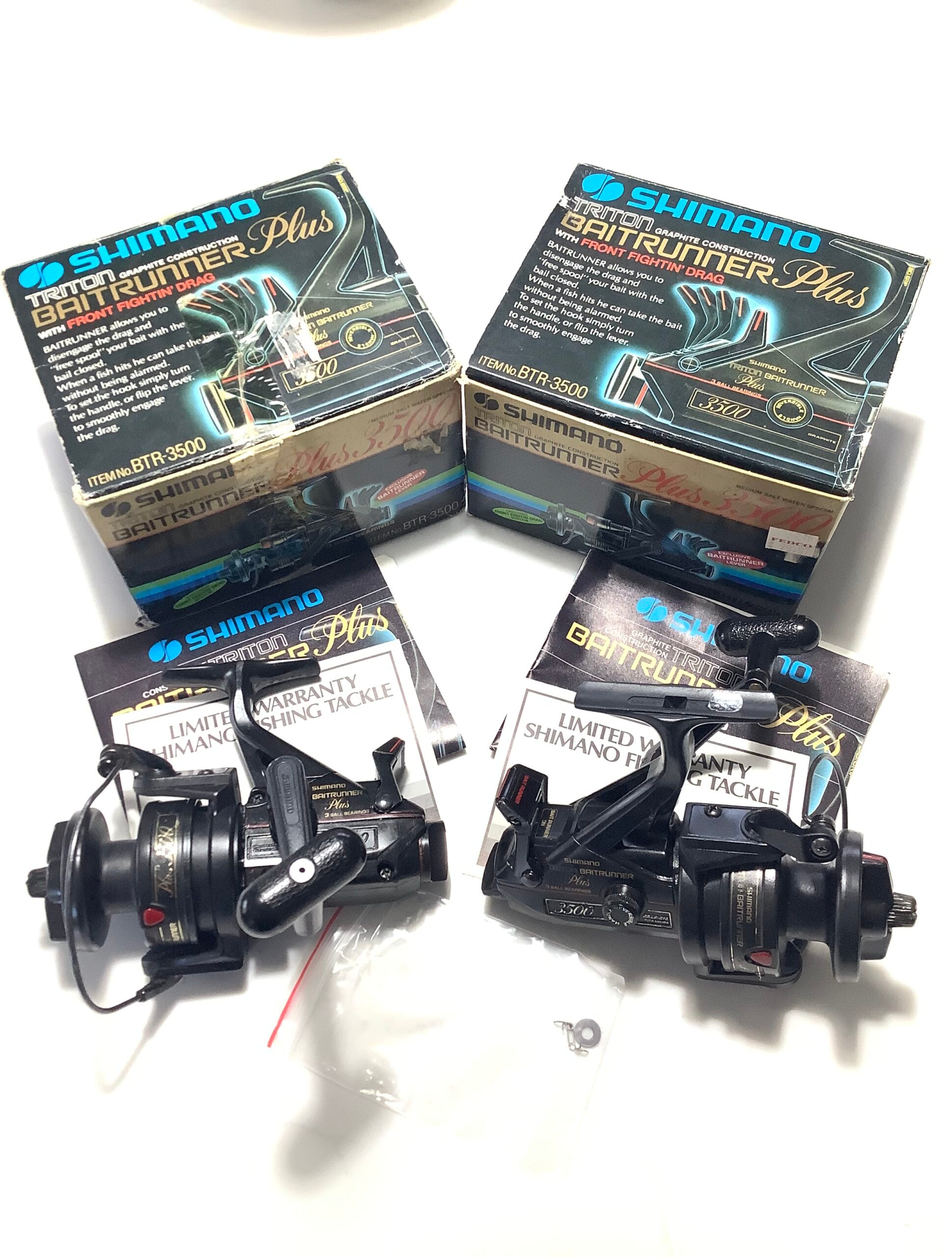 Vintage Pair SHIMANO TRITON BAITRUNNERS Plus 3500