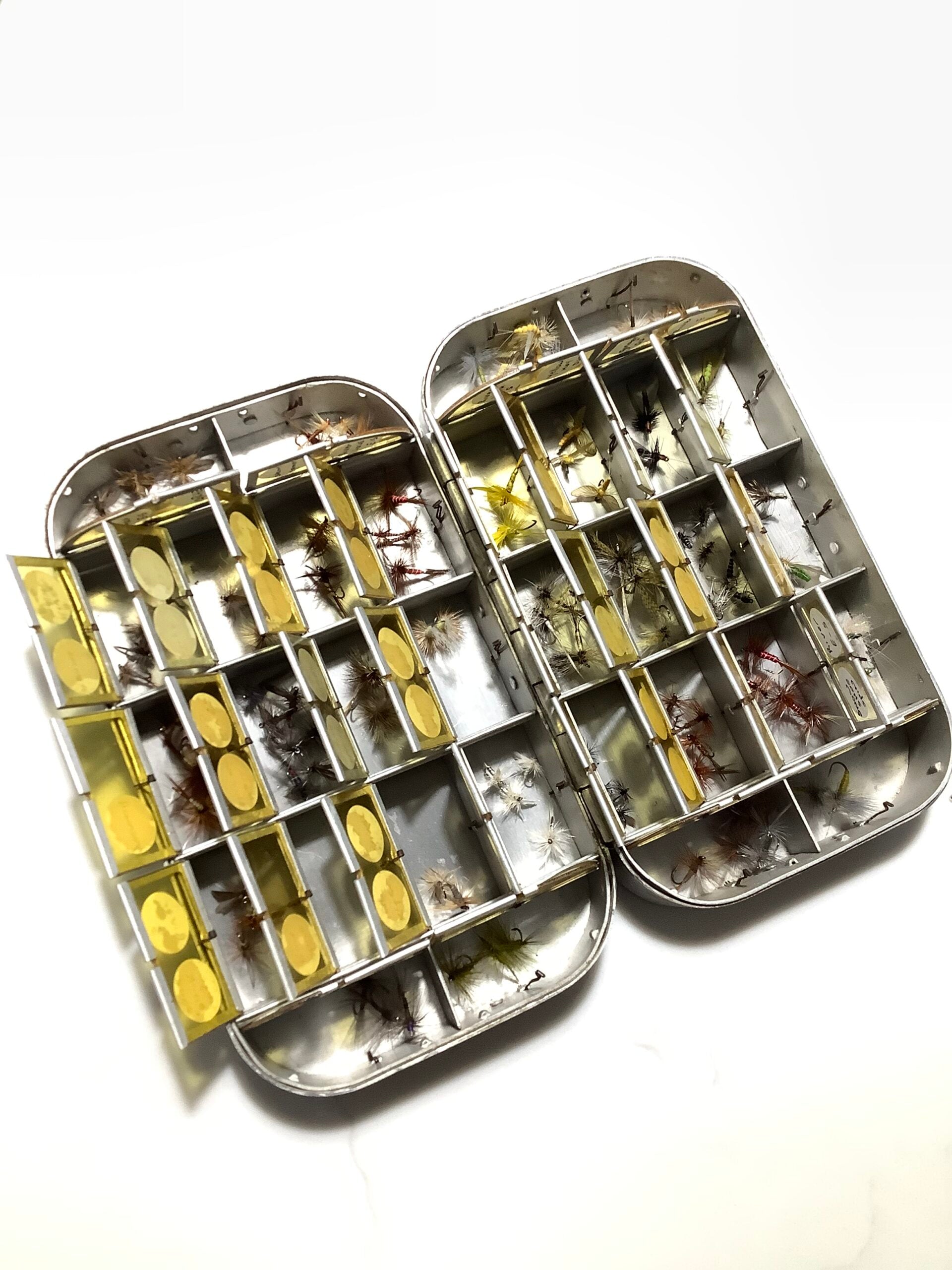 Large 32 compartment Wheatley dry fly box with the finest selection of Best Traditional patterned Trout Flies