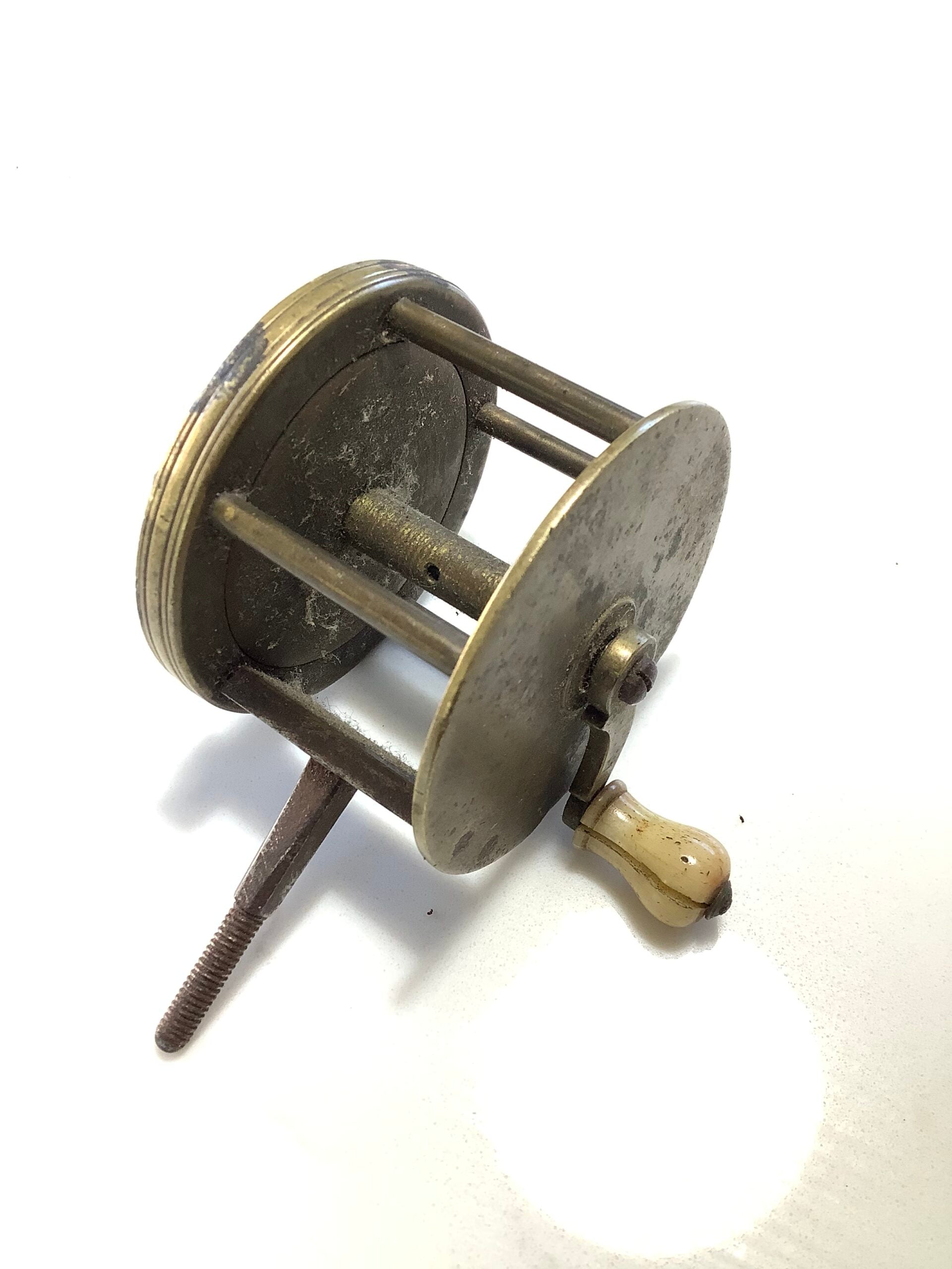 Antique very Early Brass SPIKE Winch Reel