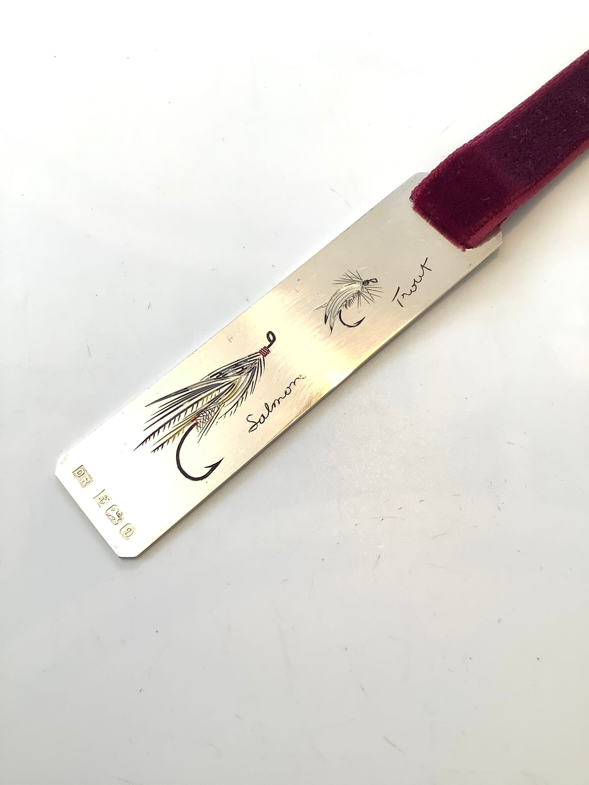 Vintage Silver Salmon Trout Fly Book Mark