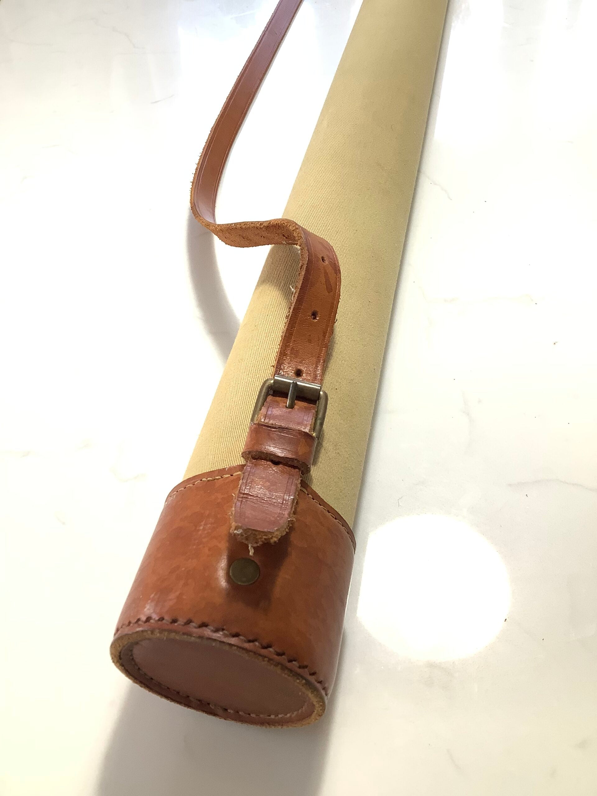 Best Hand Crafted Leather Canvas Rod Holder by KINGFISHER OF STOW