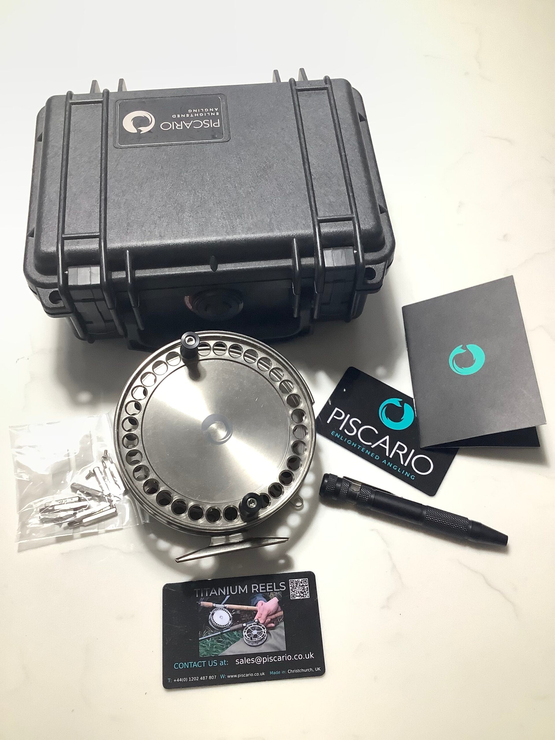 The Piscario HALCYON TITANIUM Centre Pin New unused ( As featured in the Mortimer Whitehouse Gone Fishing Series)
