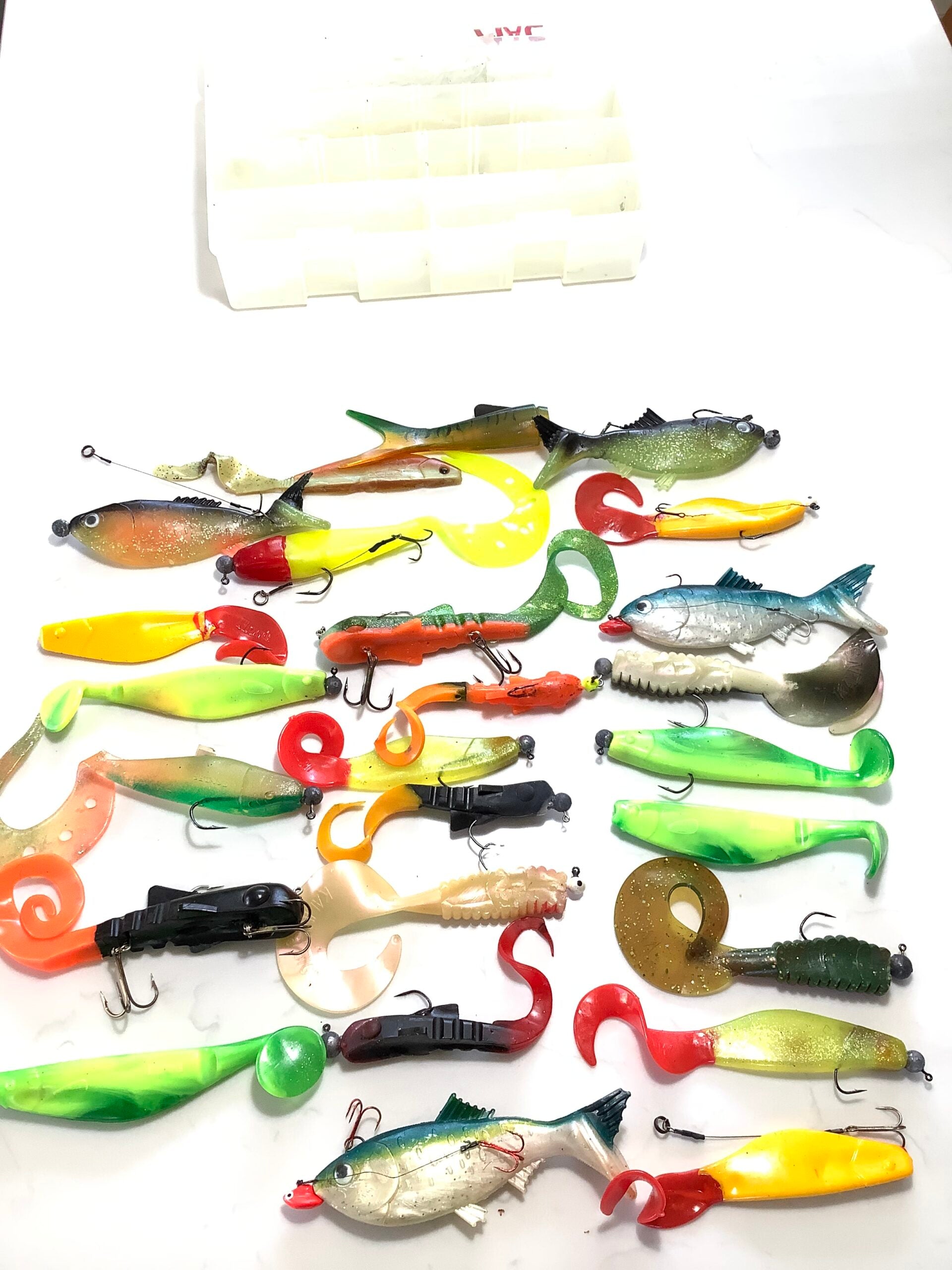 A selection of Large SILICONE Pike Baits.