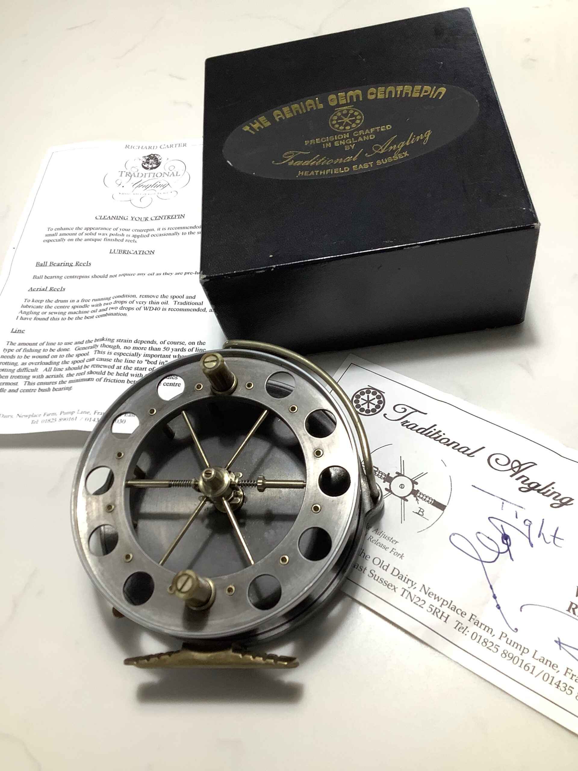 carter patent fishing reel 3" Amirantes Reel, by Richard (Pre-owned) Ireland's Antique Tackle Rare Boxed RICHARD CARTER Ltd
