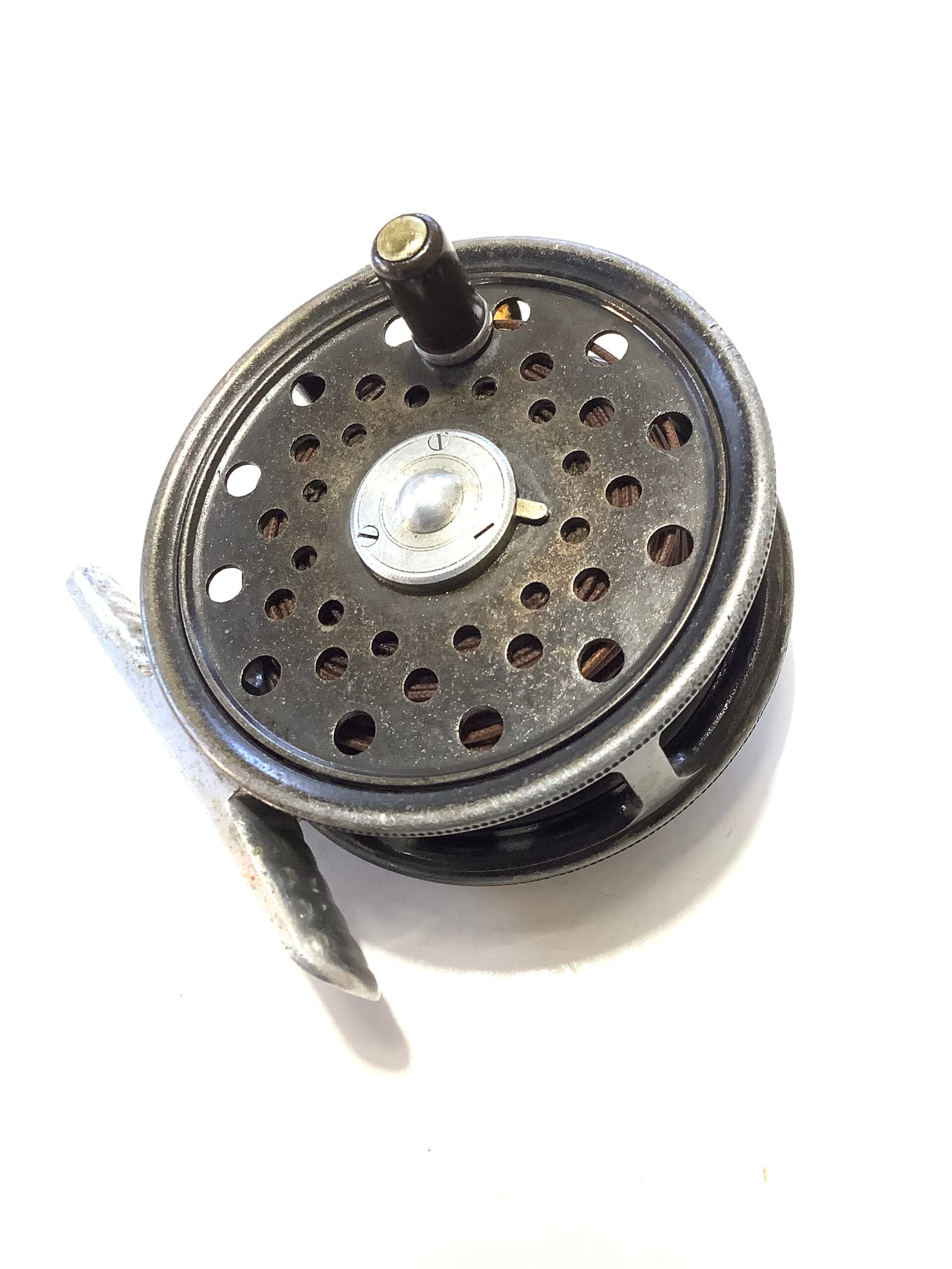 Rare Antique Hardy Bros St. George Junior Fly Reel with Block Leather Case