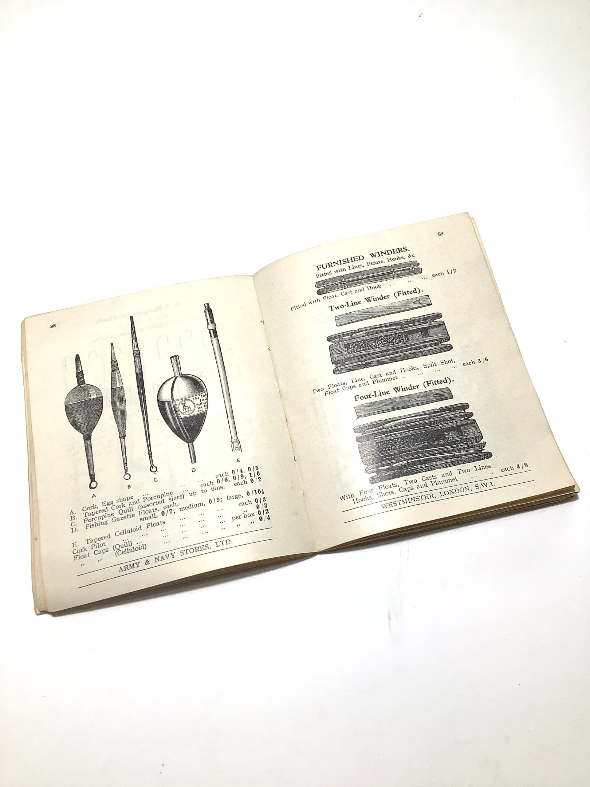 Antique ARMY NAVY Fishing Tackle Guide with price list