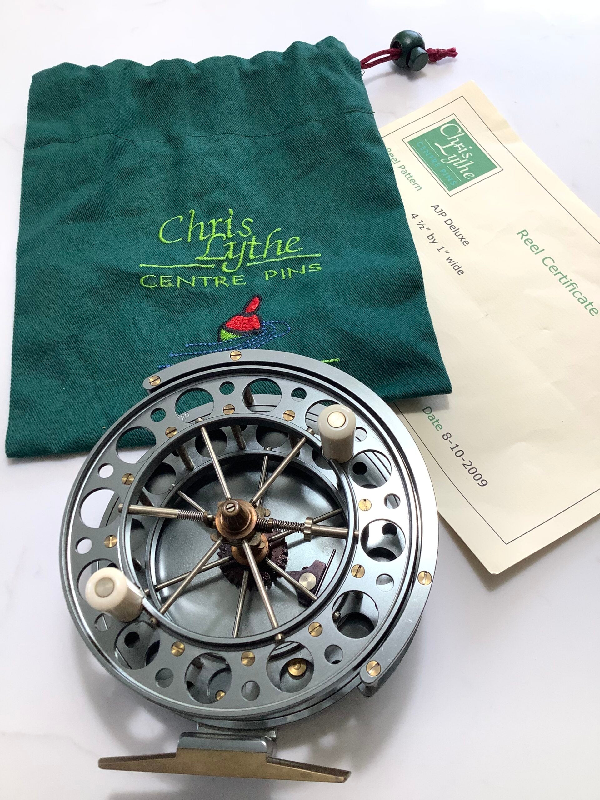 Rare CHRIS LYTHE “ AJP DELUXE “ Centrepin with Line Guide