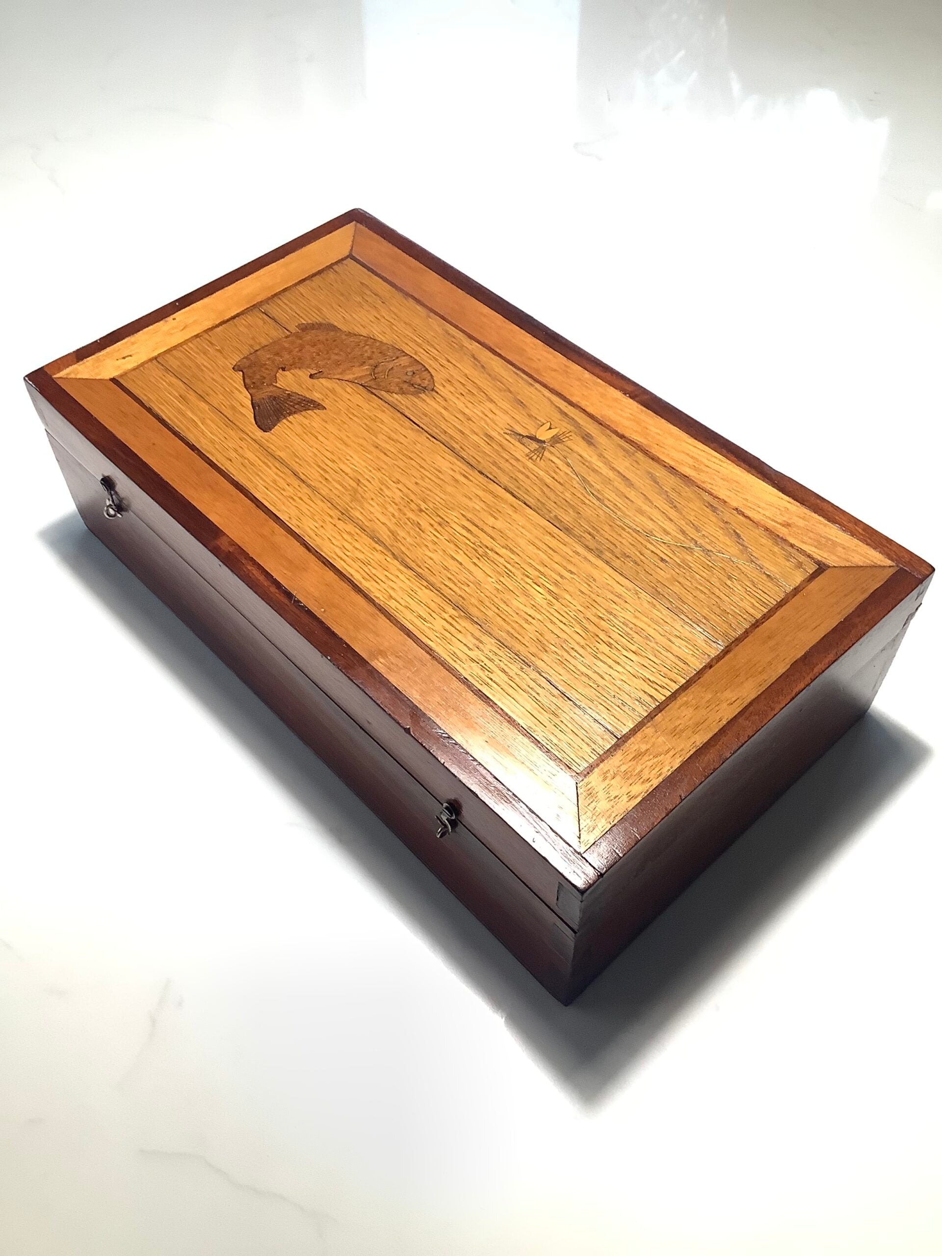 custom made wood fishing tackle boxes Hand Crafted wood Fishing Tackle Travel Box made for and owned by the – Antique & Vintage Fishing Tackle