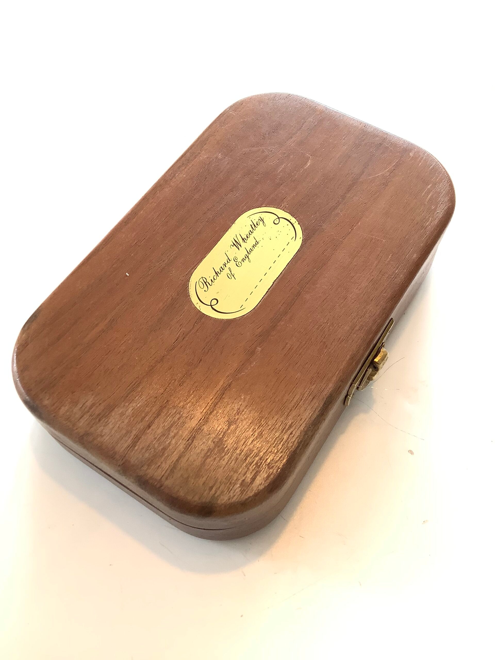Richard Wheatley Hardwood Fly Box with approx 100 Flies