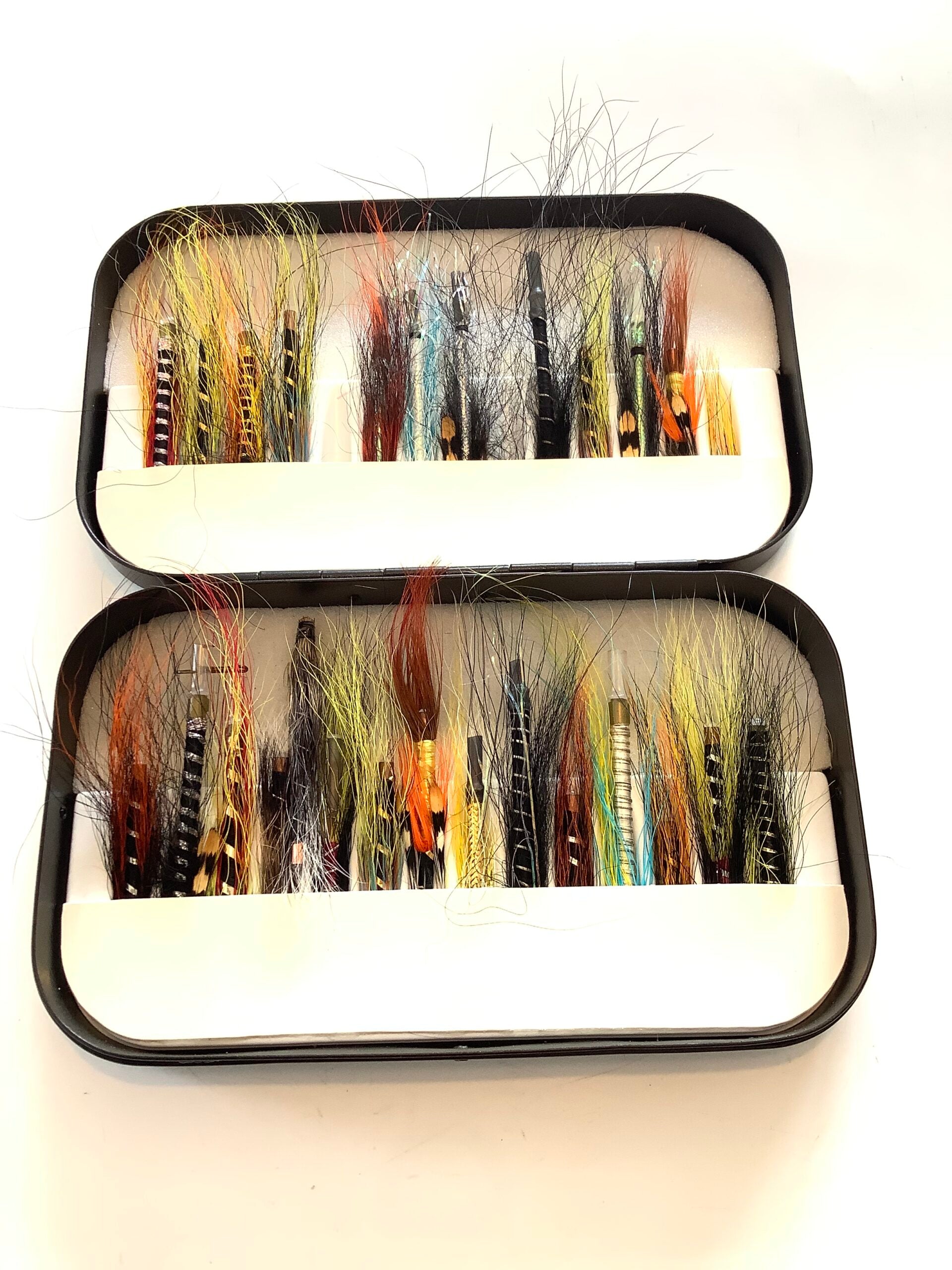 Richard Wheatley of England Tube fly box with Tube flies