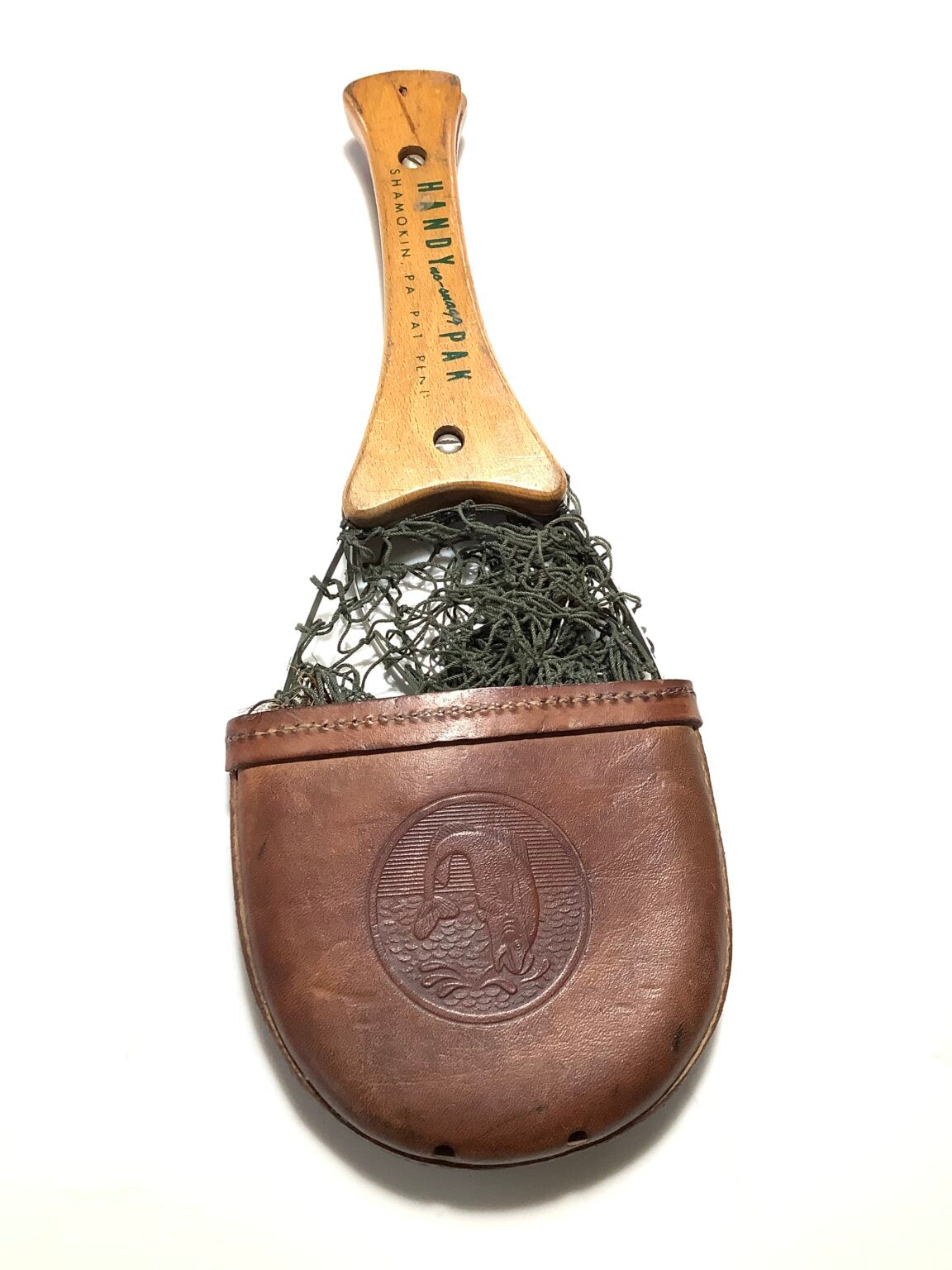 Compact Trout Fishers Net with Leather Carry case