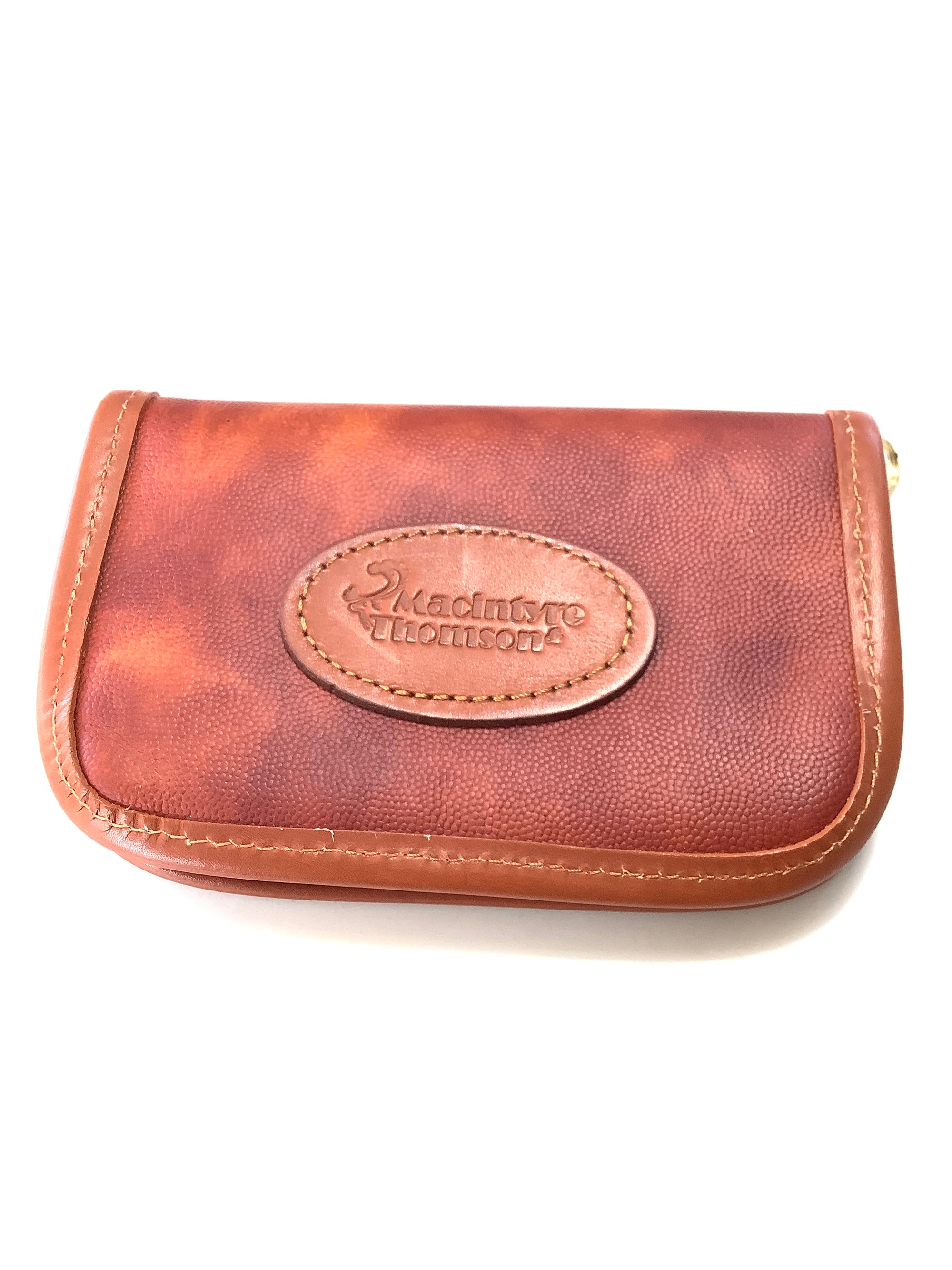Best Quality Leather MACINTYRE THOMPSON Fly Wallet with 12 x large Traditional Salmon Flies