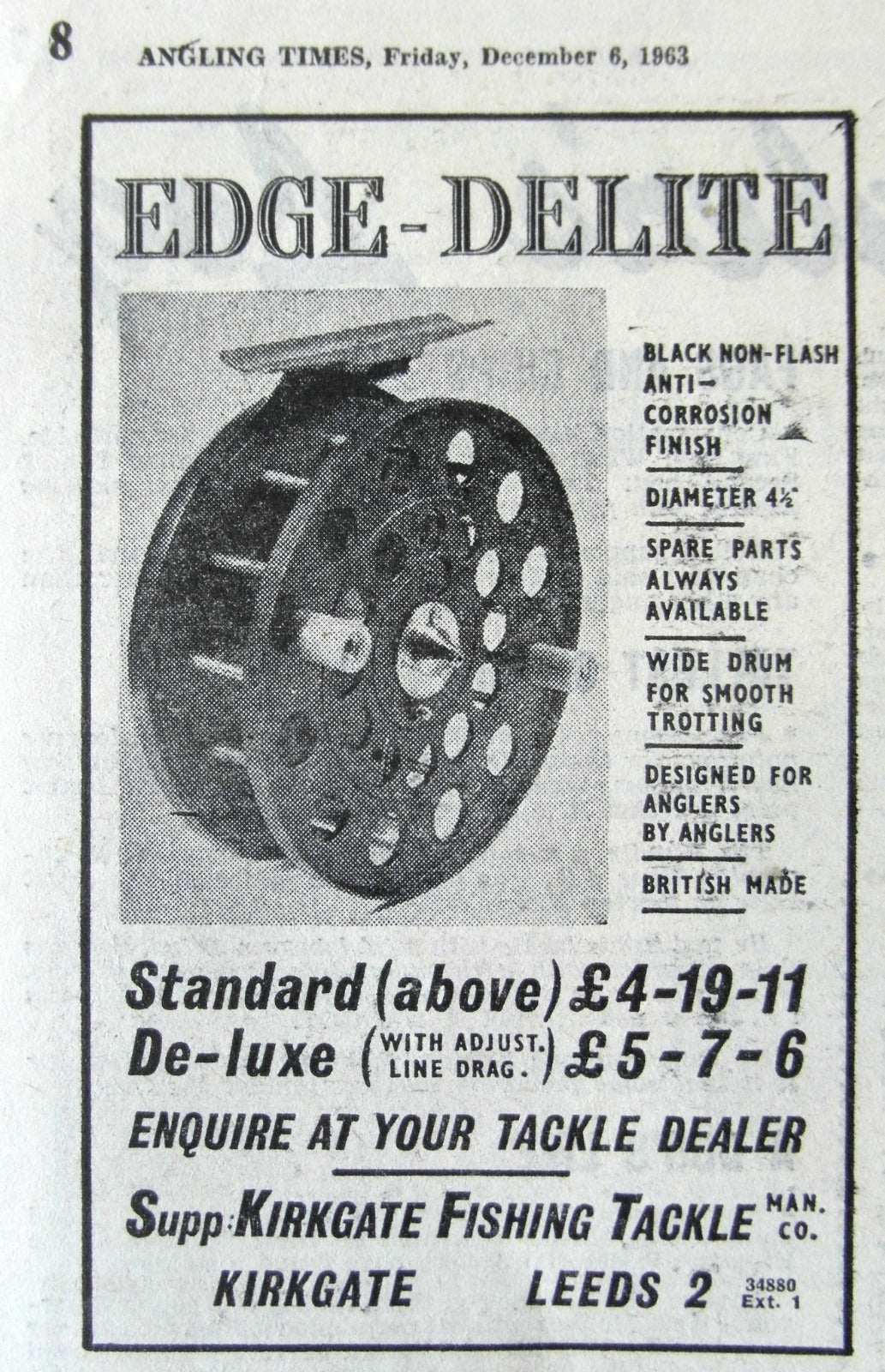 Very Rare EDGE-DELITE De-Luxe Centrepin