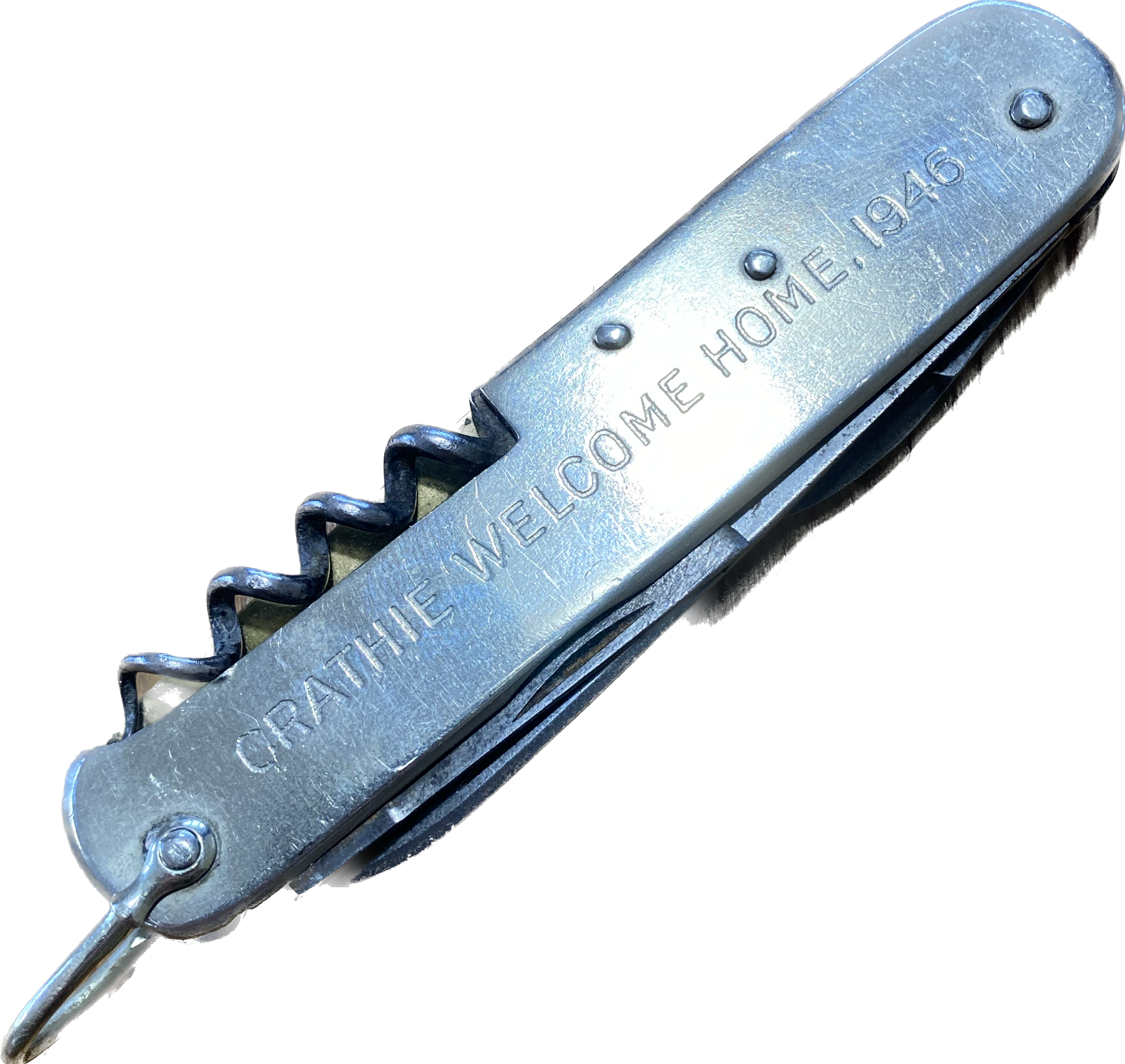 Scarce Antique Sportsman Knife gifted by THE KING IN 1946 to the returning soldiers from the War on Balmoral Estate CRATHIE Parish