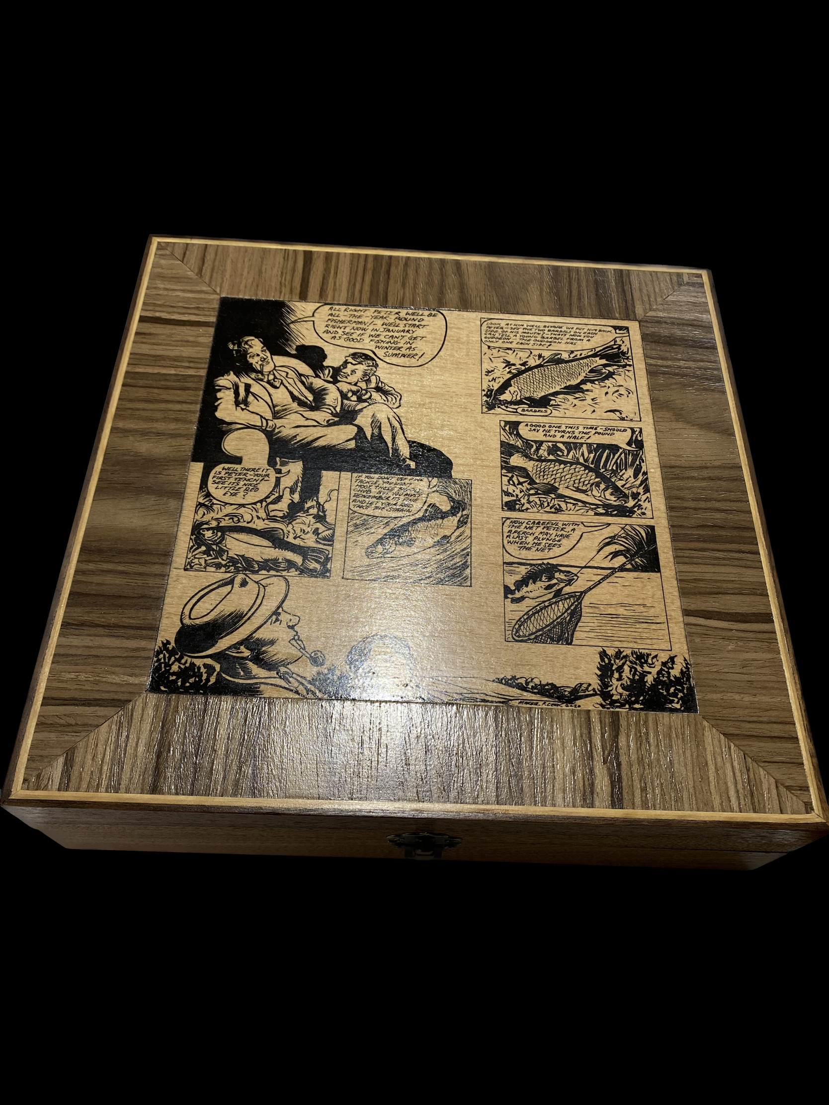 LARGE PAUL COOK WALNUT FLOAT BOX