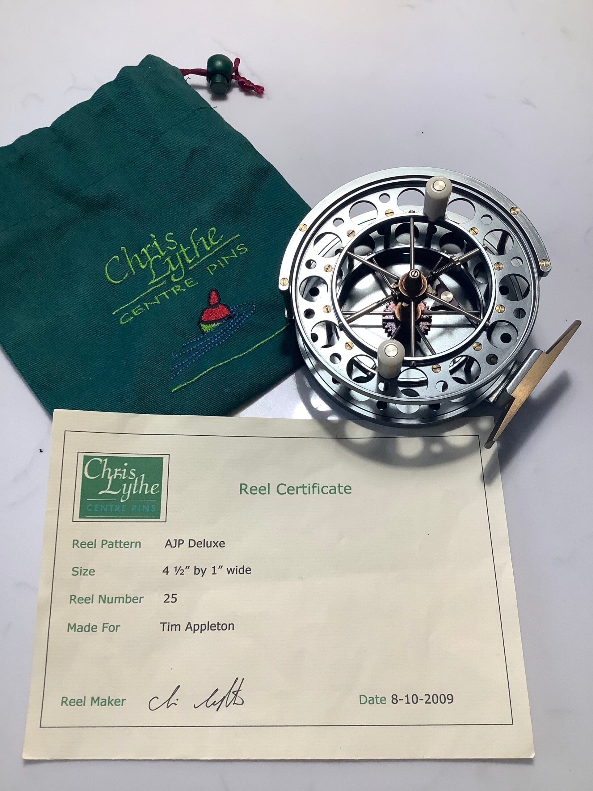 Rare CHRIS LYTHE “ AJP DELUXE “ Centrepin with Line Guide