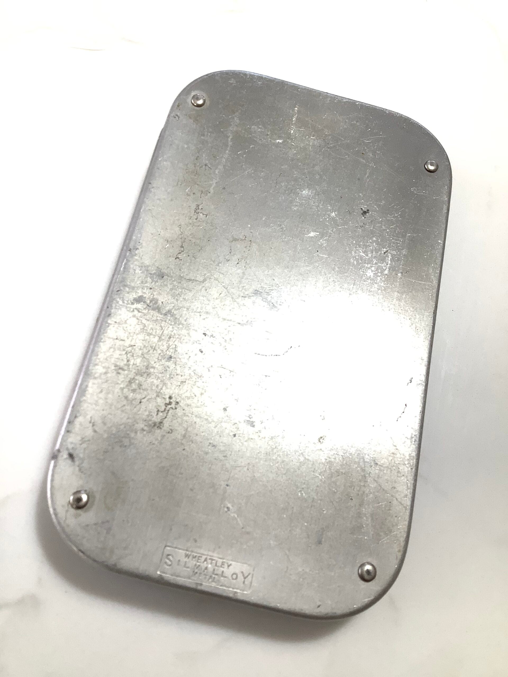 Vintage HARDY Bros Alloy Clip Fly box loaded with a selection of flies