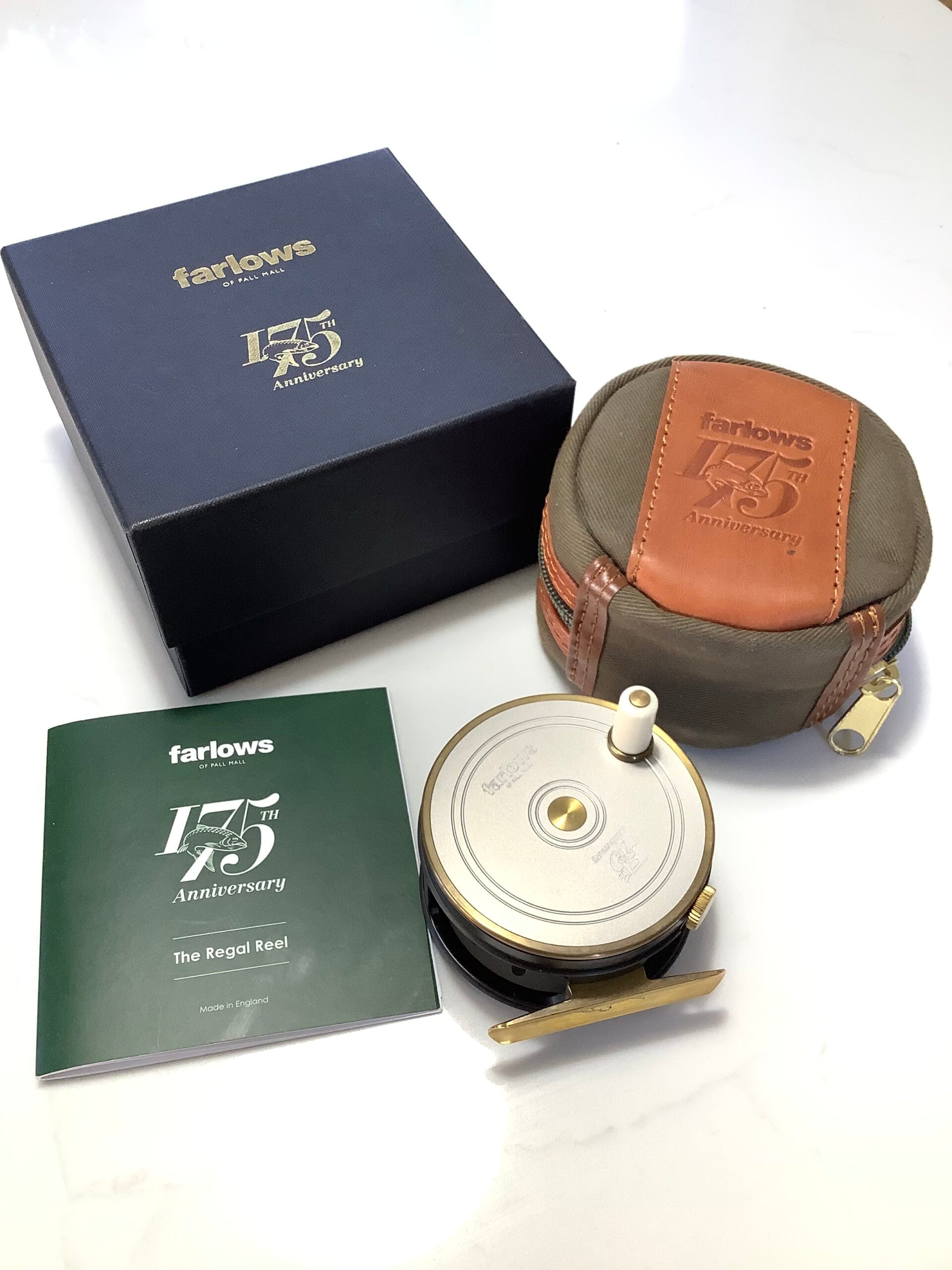 New unused FARLOWS of Pall Mall LIMITED EDITION 175th ANNIVERSARY 3” Left Hand Wind REGAL Fly Reel