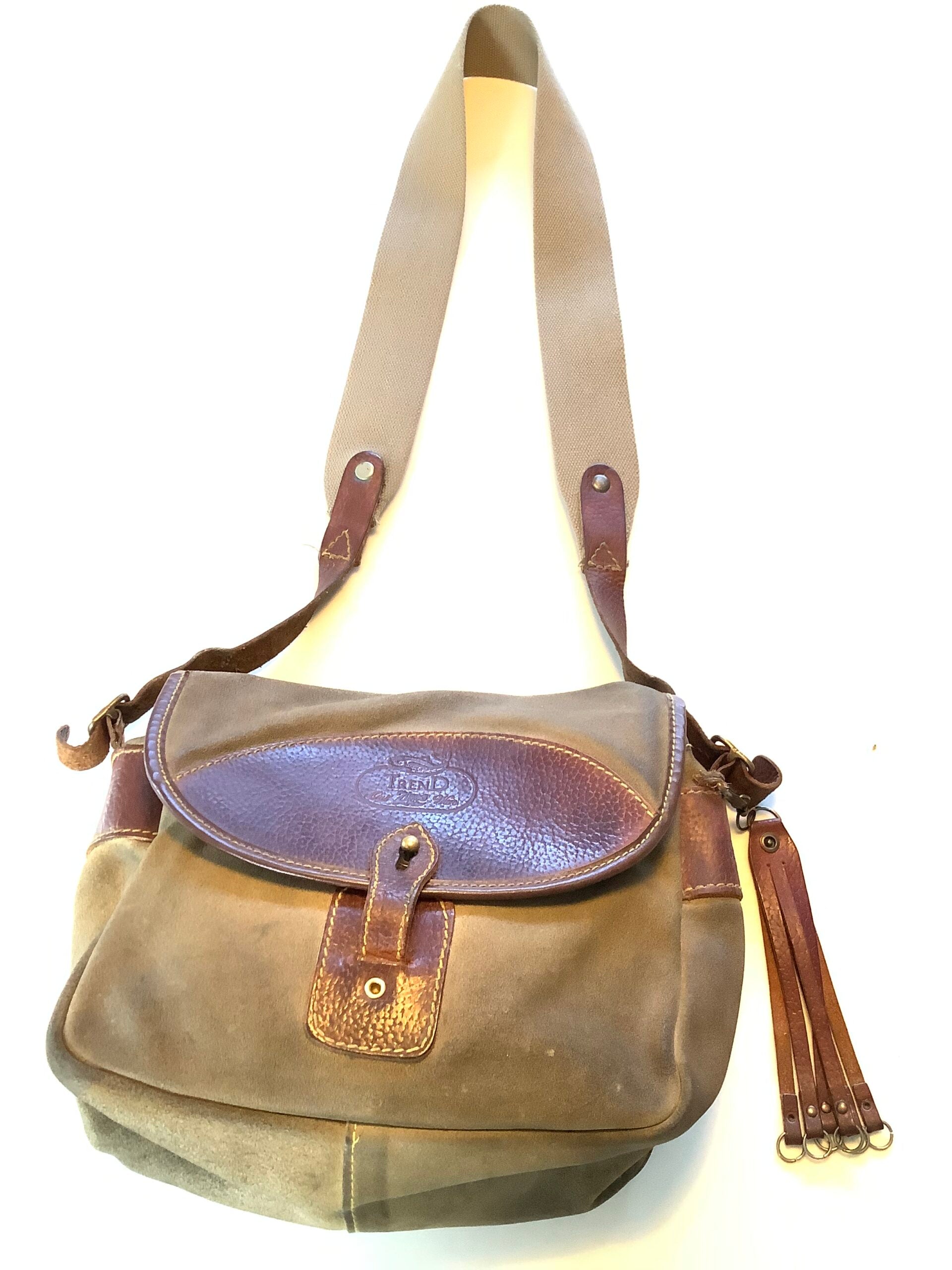 Italian Designer Quality Leather Canvas Fishing/Hunting Bag