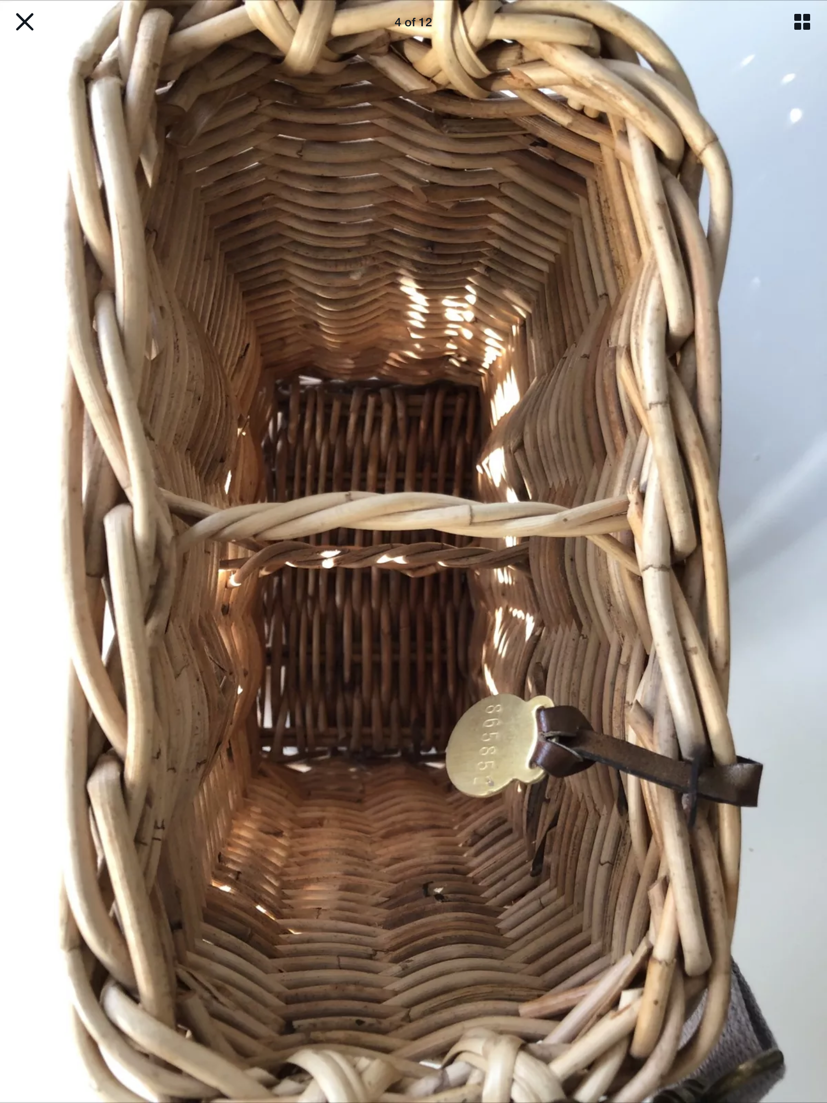 Vintage Mulberry of England wicker champagne/wine carrier