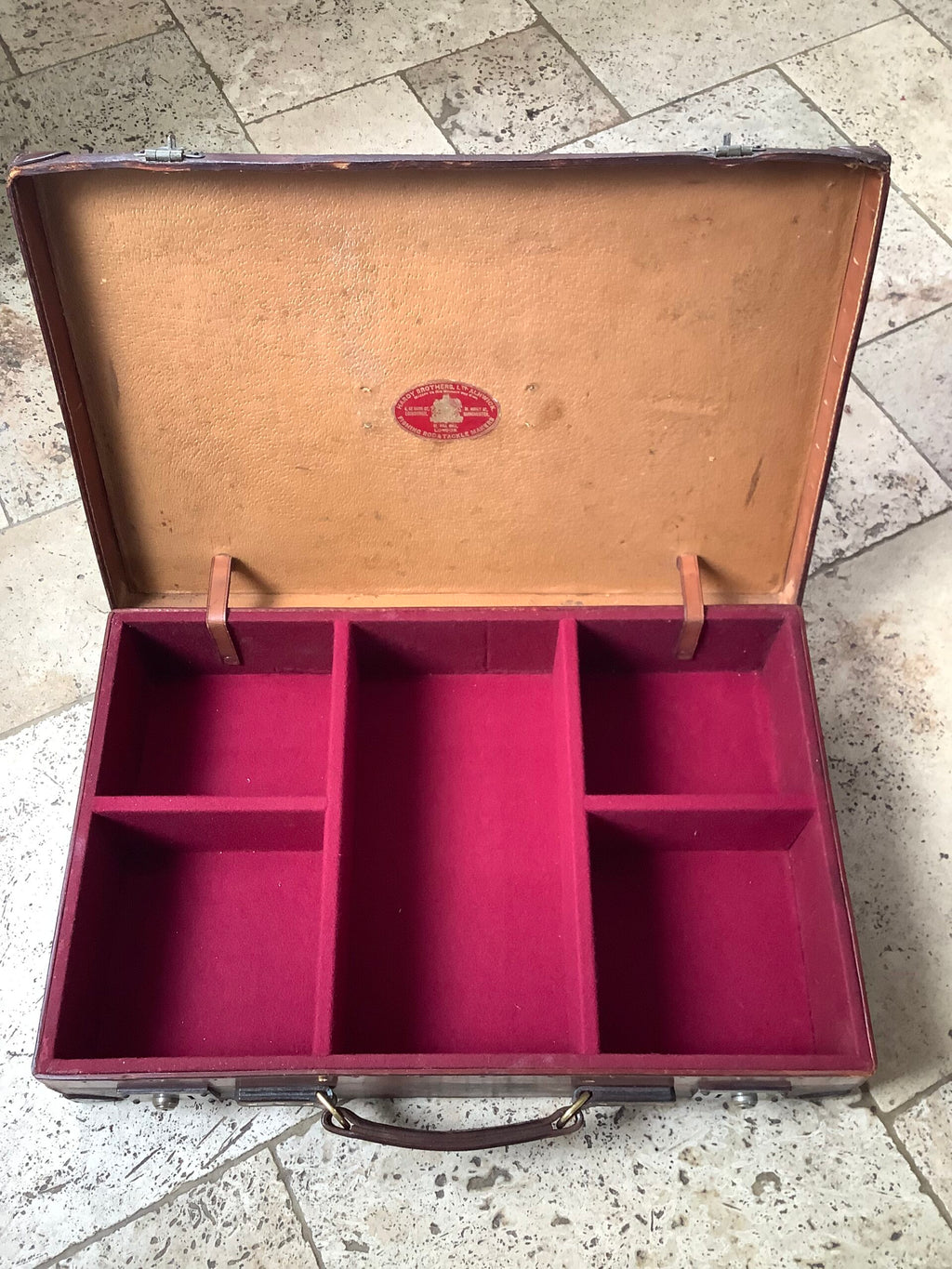 Very Rare Antique HARDY BROS “ LANDROW “ Leather Fishing Tackle Case