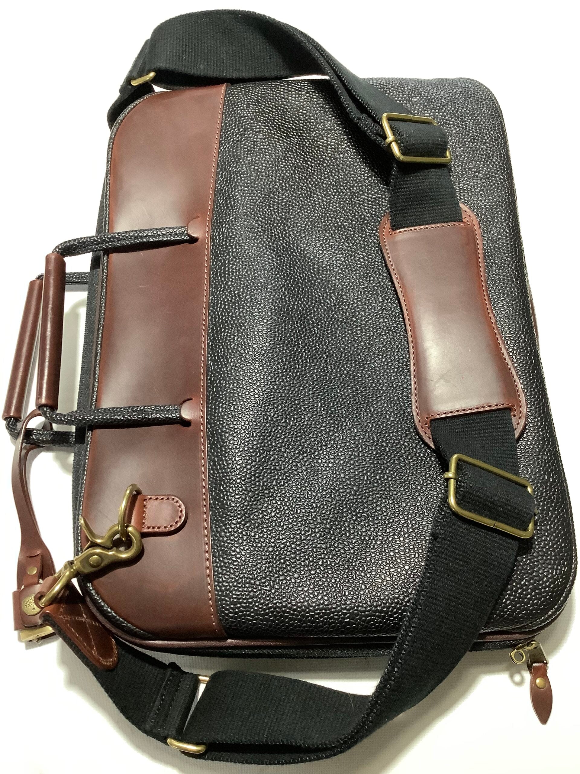 MULBERRY England LEATHER BRIEFCASE SCOTCH GRAIN MESSENGER CARRY ALL BAG