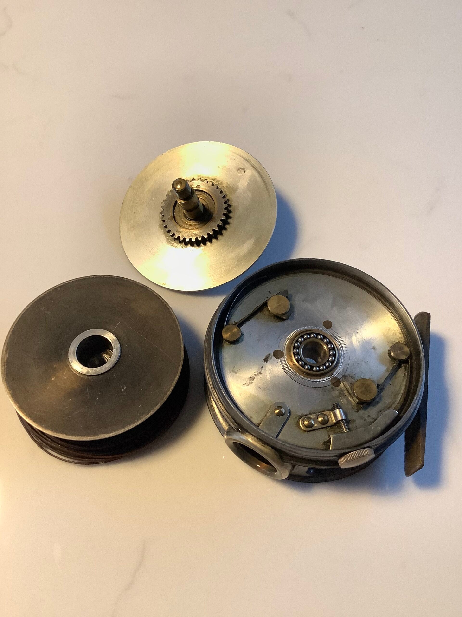 Antique Hardy Bros 2 7/8” Perfect Fly Reel with Agate Line guide