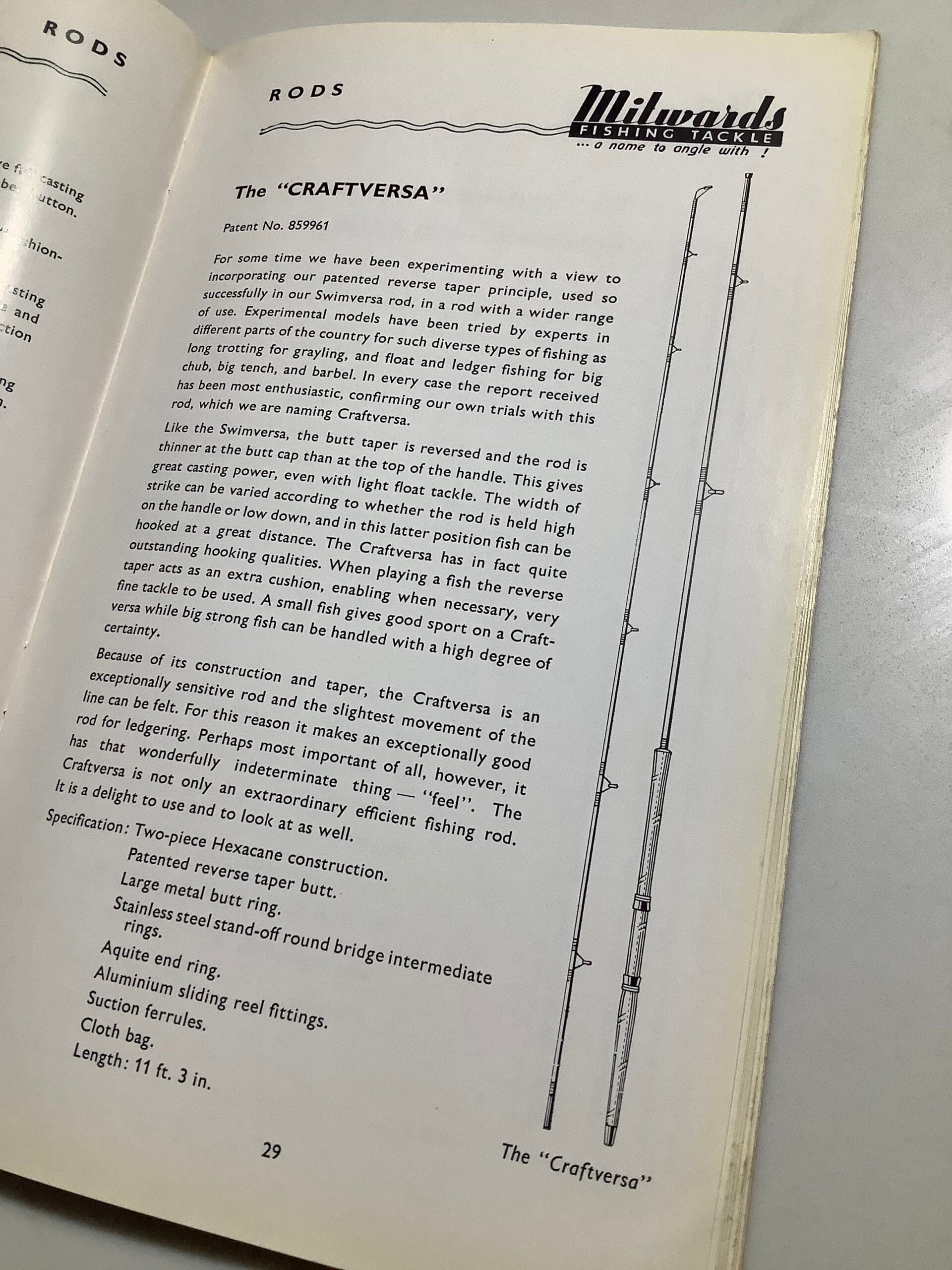 Ultra Rare MILWARDS CRAFTVERSA 11ft 3” Classic Rod.
