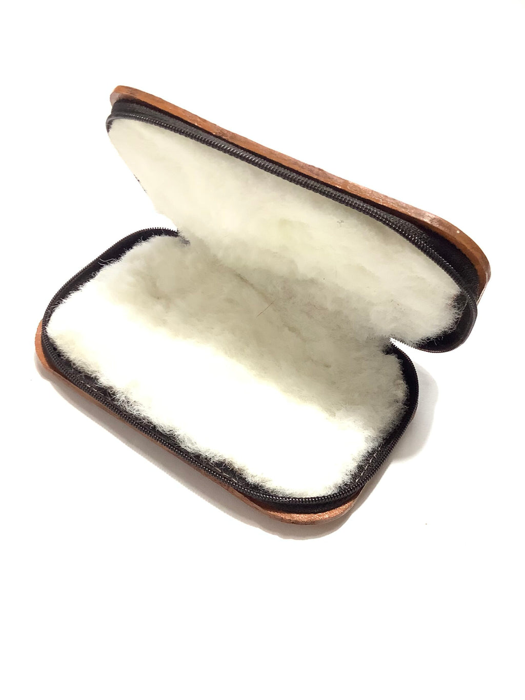 Hardy Bros Leather Fly Wallet with dressed Salmon flies