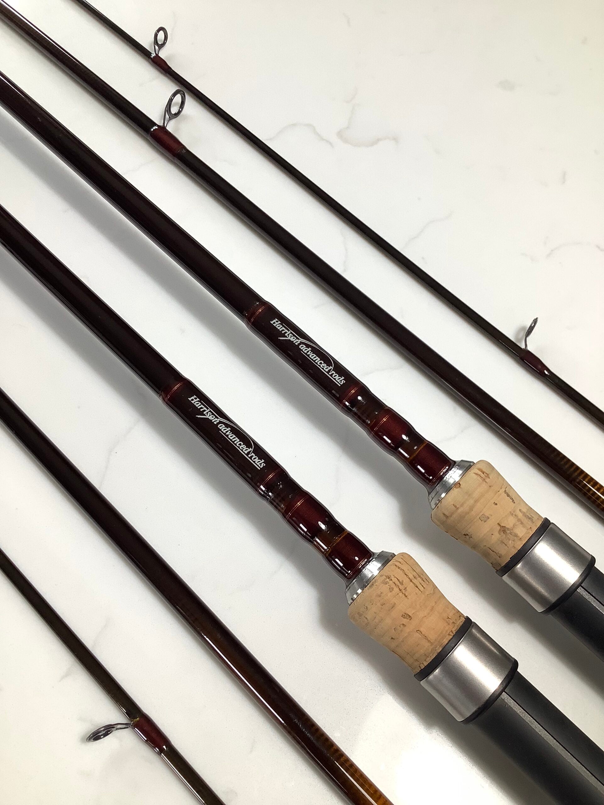 Rare Pair of HARRISON ADVANCED 3 x pce 12ft 1.25TC Barbel Rods