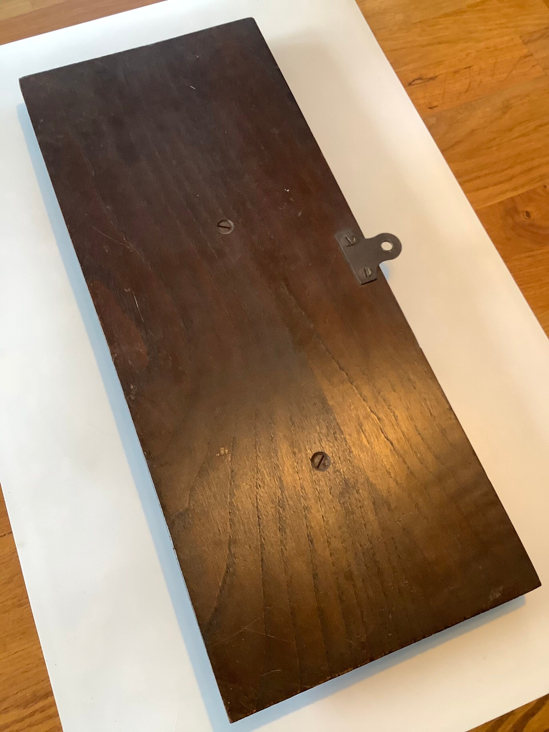 Antique Hand Carved Hardwood fish on a Hardwood back board