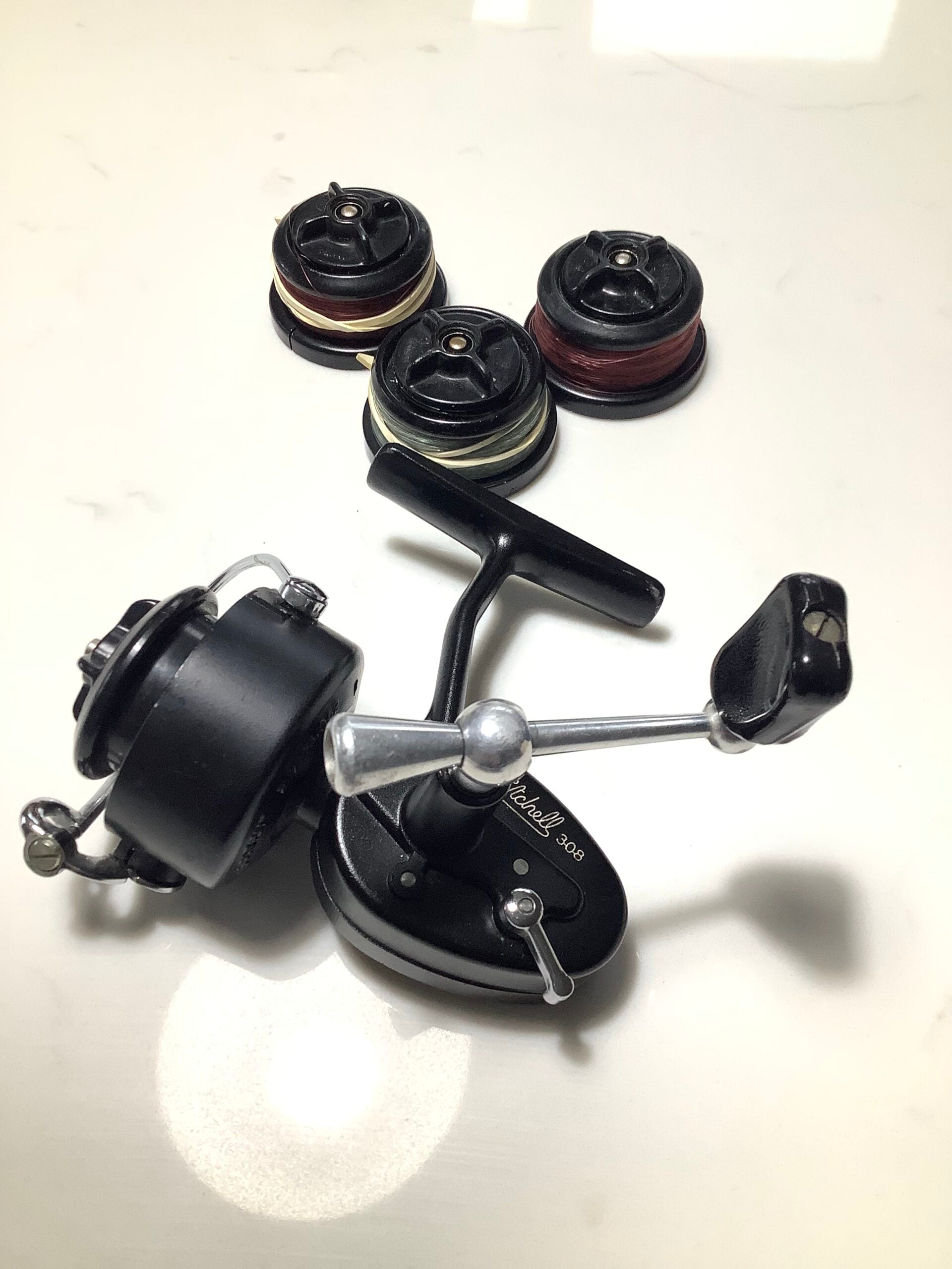 Vintage Mitchell 308 Reel with 3 x Spools
