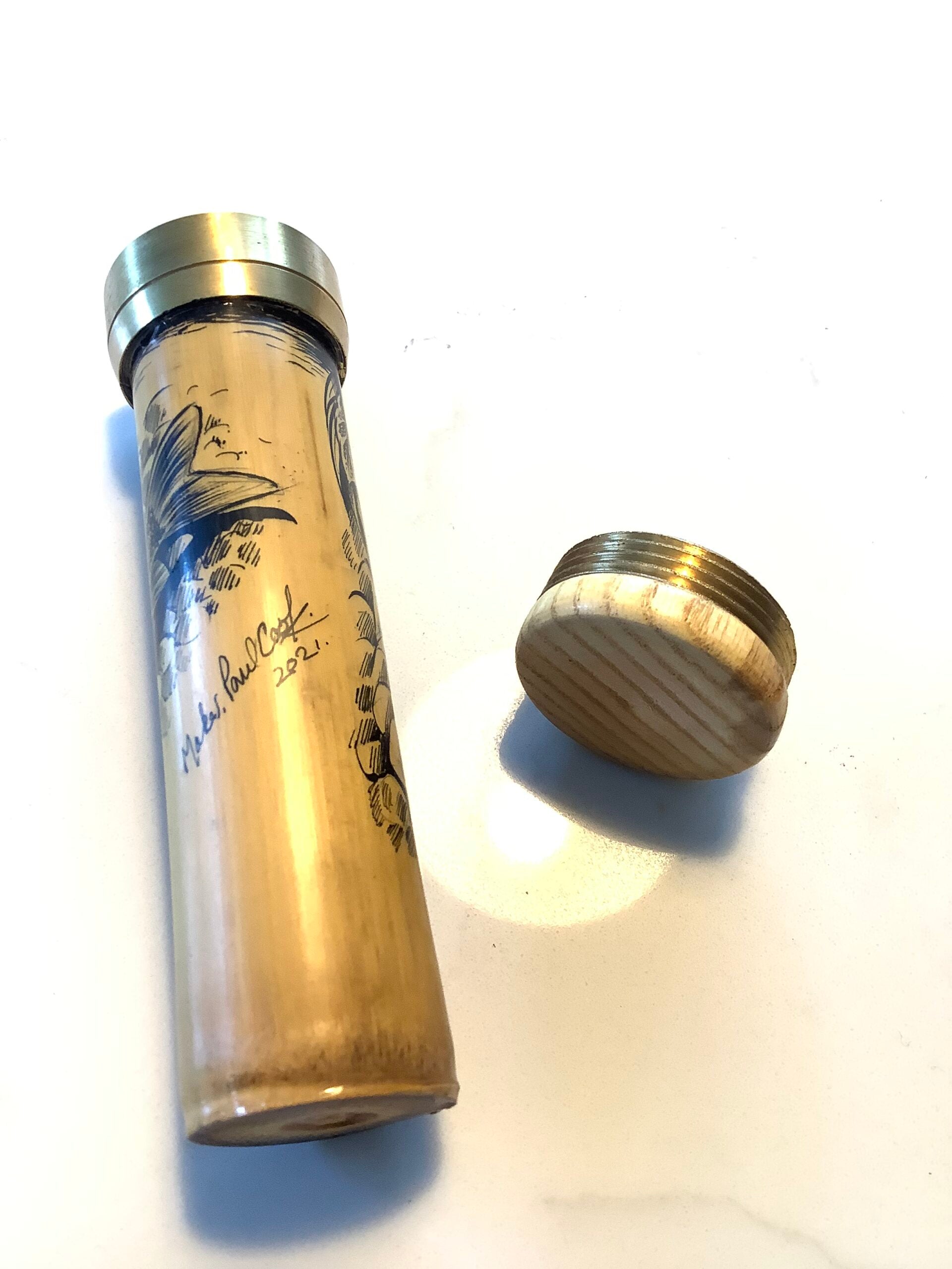 PAUL COOK Shot Tube, hand crafted with painted BARBEL