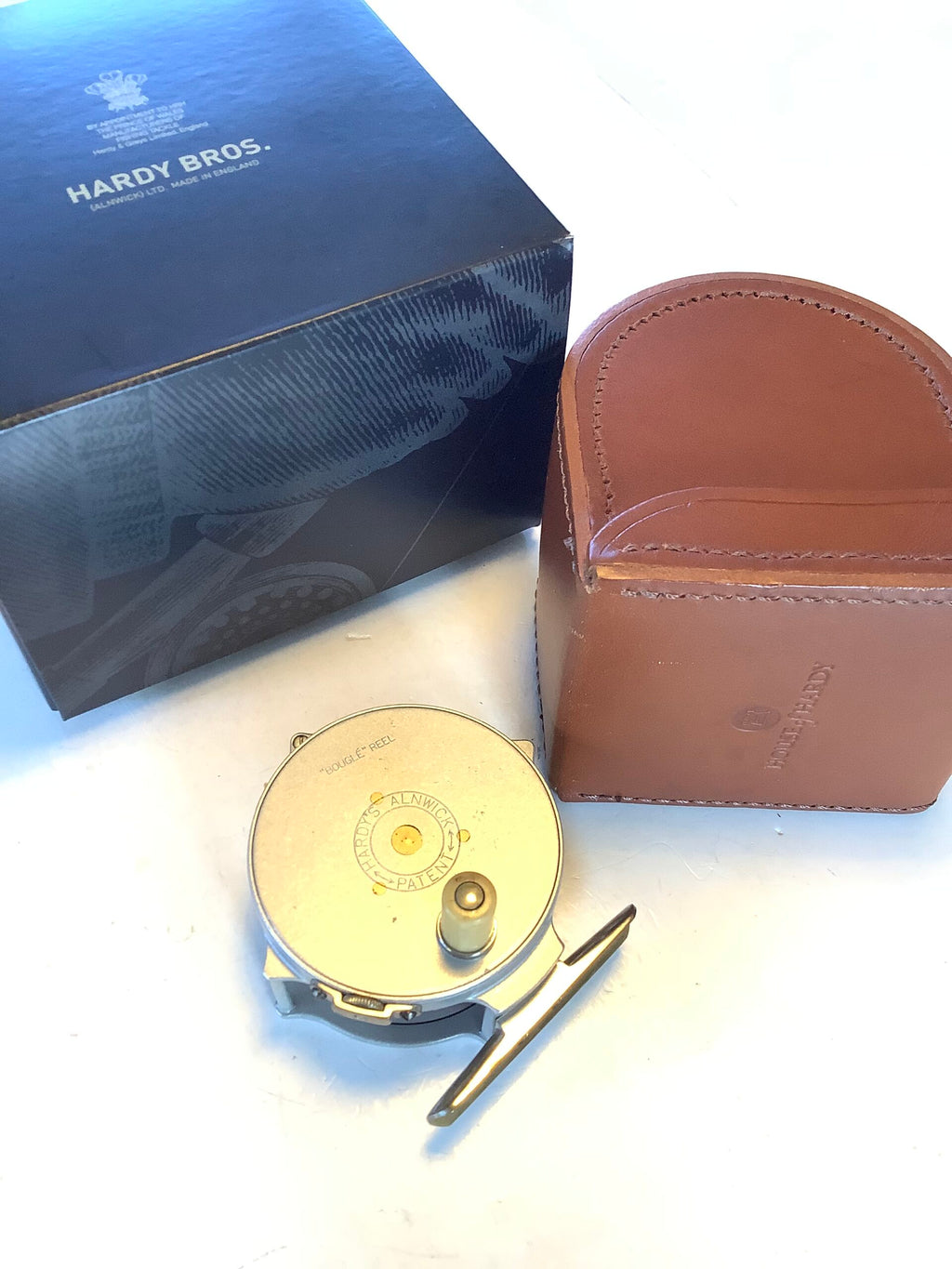 Hardy Bros BOUGLE 2 1/2” Fly Reel with Block Leather Case