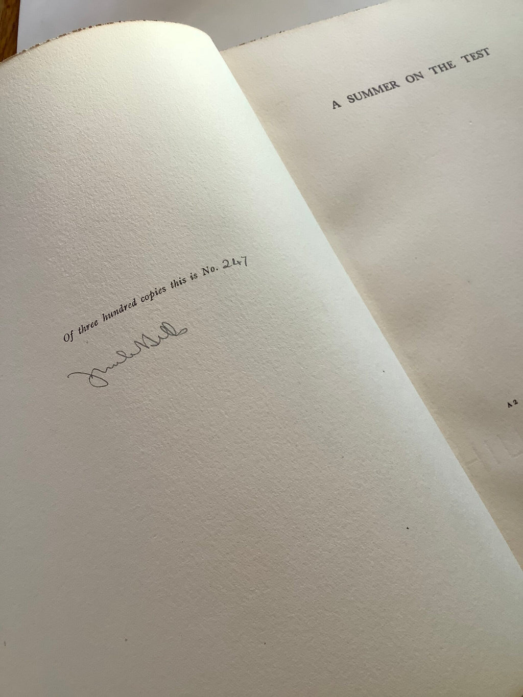Hills , John Waller, A Summer On The Test, 1924 signed Limited edition