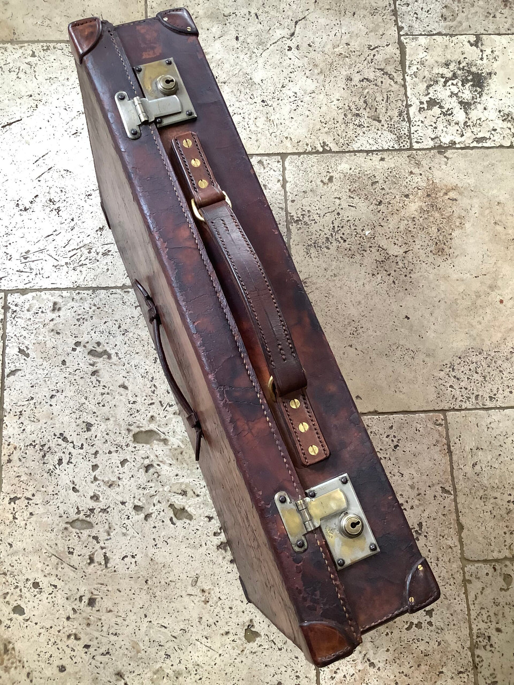 Very Rare Antique HARDY BROS “ LANDROW “ Leather Fishing Tackle Case