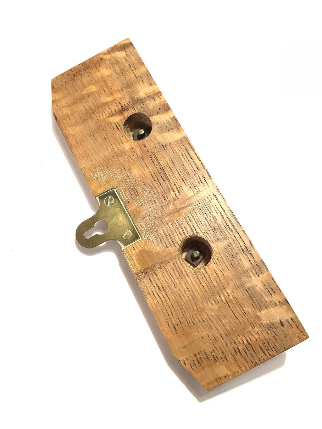 Antique Brass Fish Set on a Solid Oak Wall Plaque