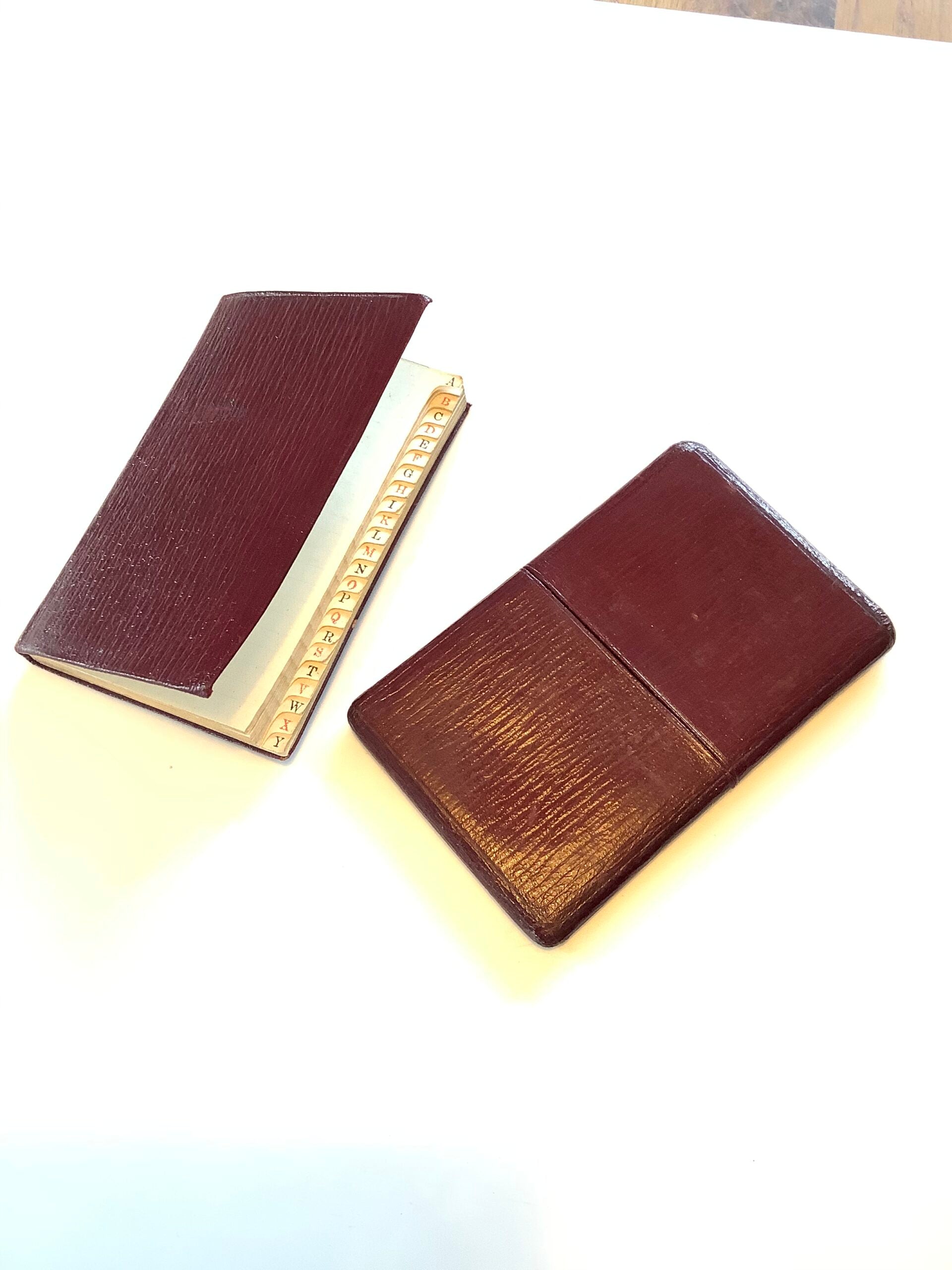 Antique Leather Mappin Webb Card holder and address book