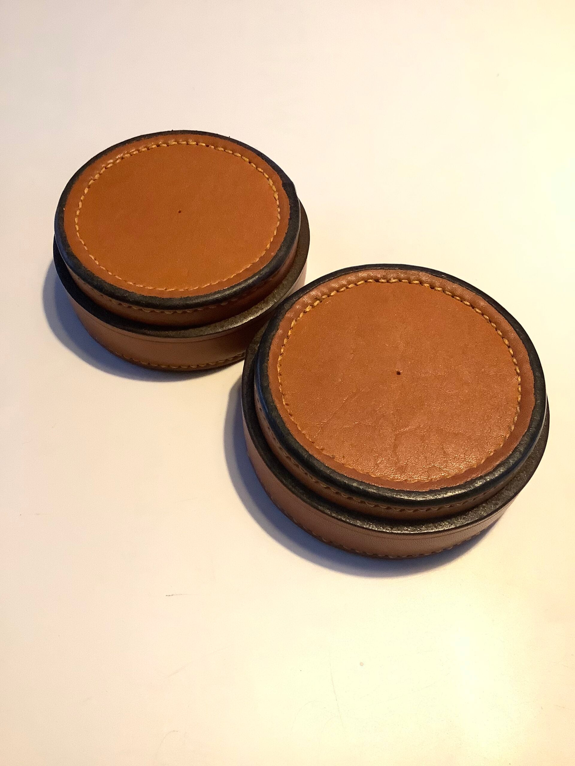 Peter Loam Hand crafted leather reel spool holders
