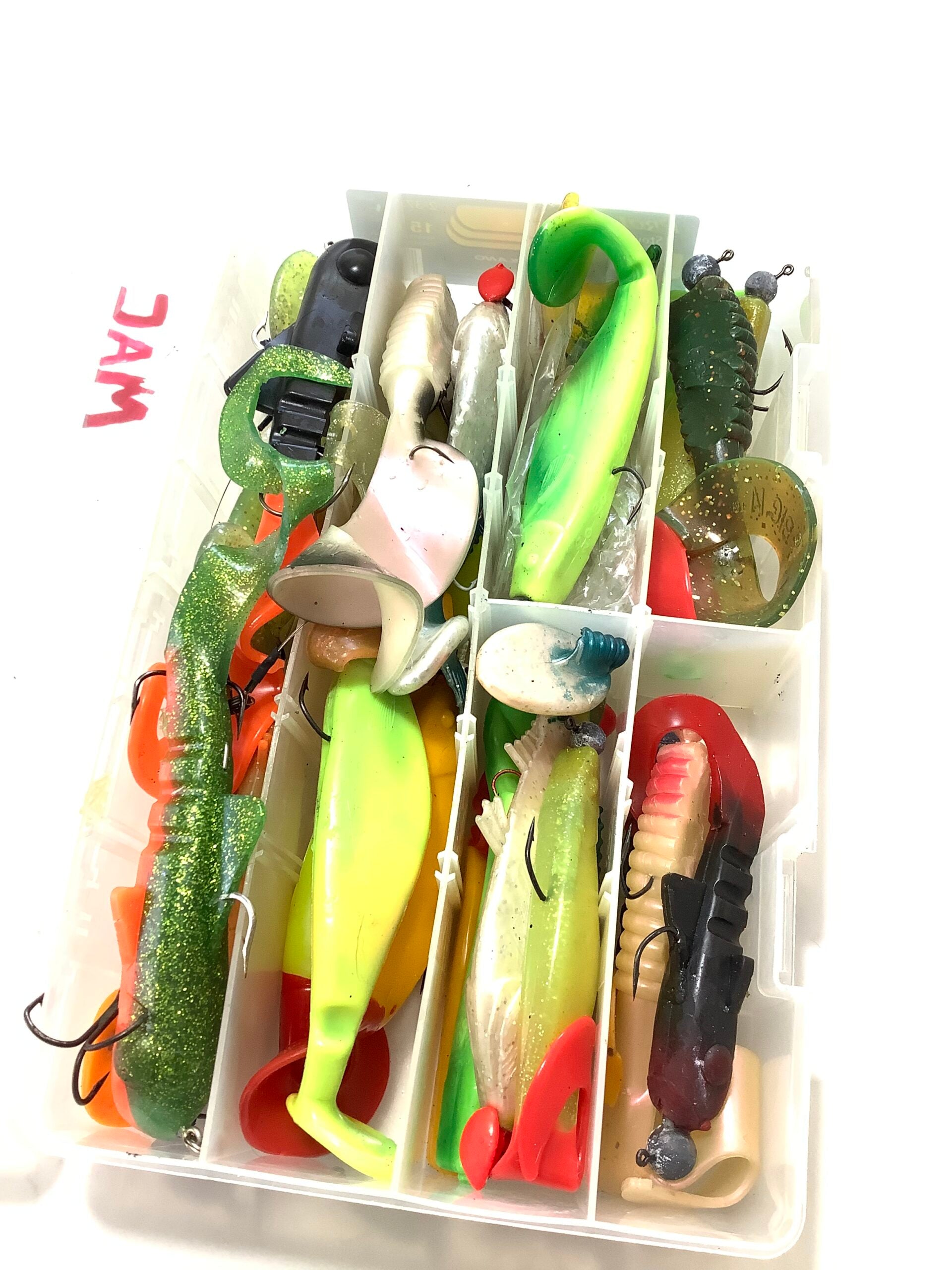 A selection of Large SILICONE Pike Baits.