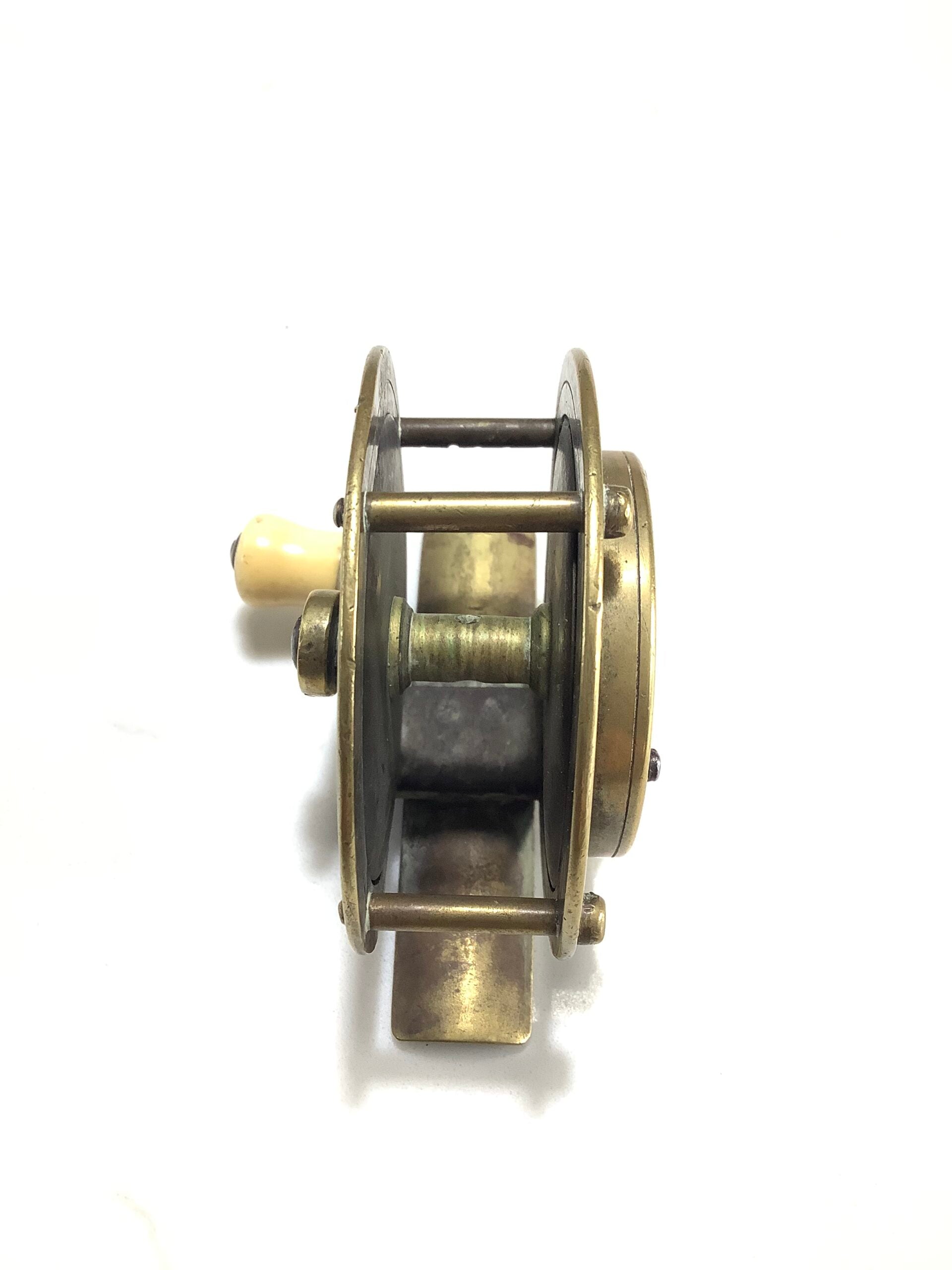 Antique CHAS FARLOW OF THE STRAND LONDON Rare Smallest 23/8” Narrow drum Brass winch