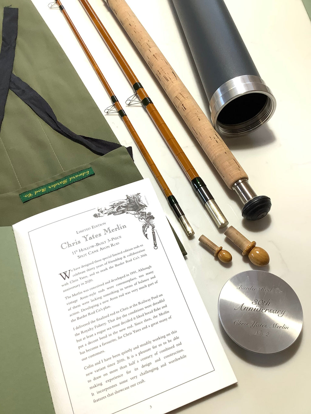 Rare Limited Edition Edward Barder “ 30th ANNIVERSARY  “ MERLIN” Rod MINT unused.