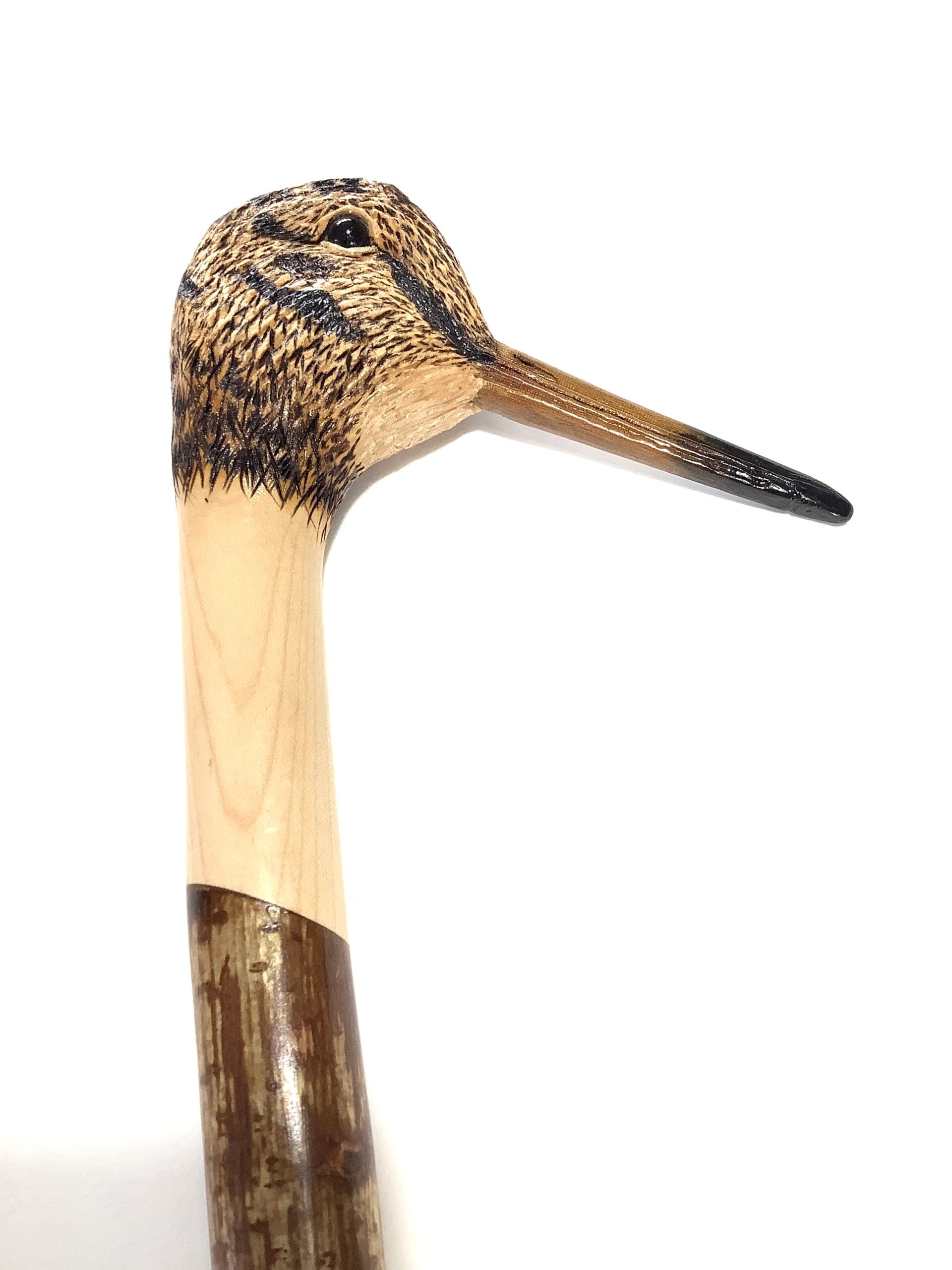 Ian Taylor Hand Crafted Carved WOODCOCK Walking Stick