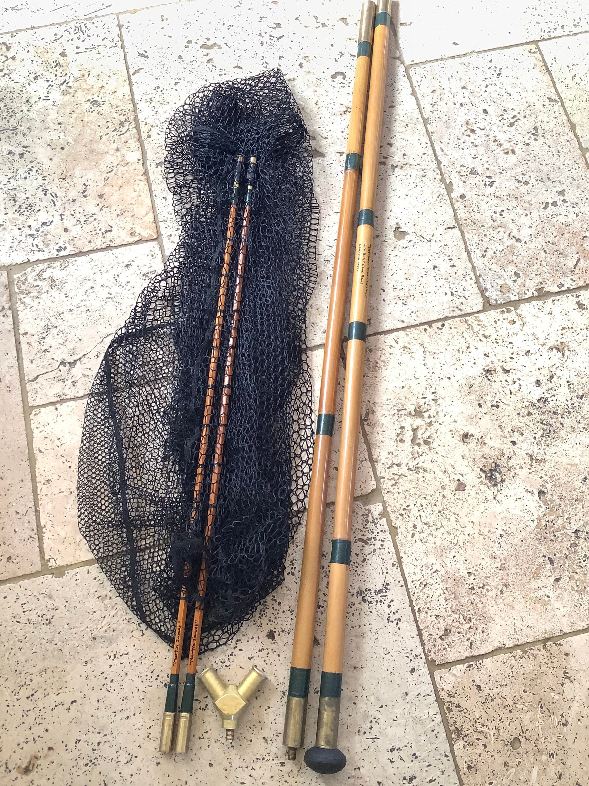 Hand built Tonkin Cane Landing Net by Dave Austin belonged to Martin James M.B.E