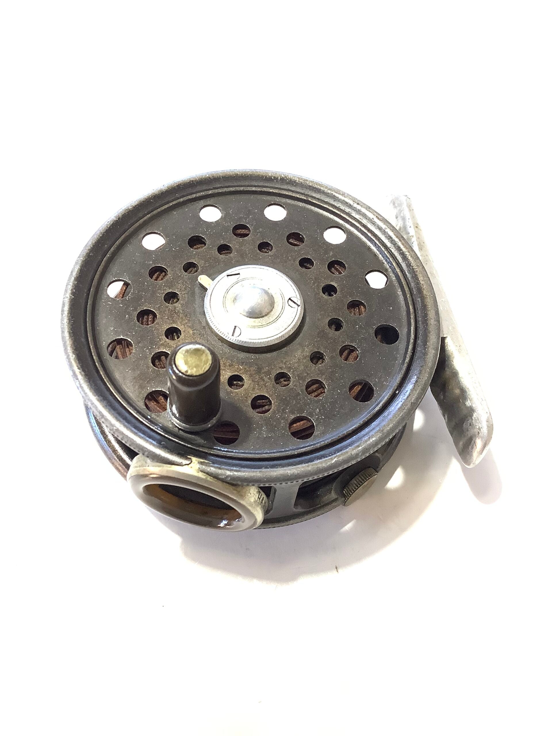 Rare Antique Hardy Bros St. George Junior Fly Reel with Block Leather Case