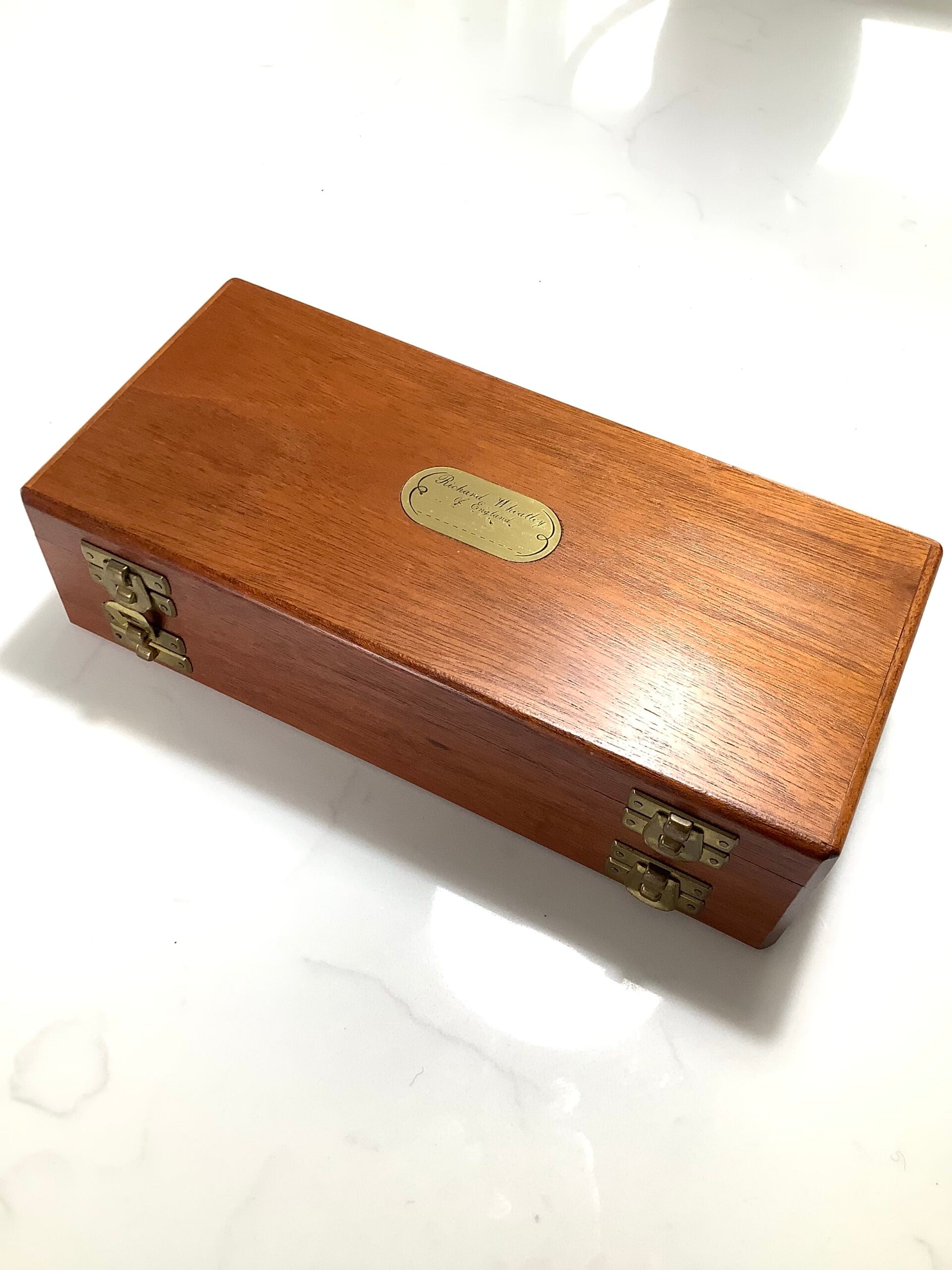 Wheatley Mahogany Double side compartment Large fly Box with a good selection of drys and Dabblers